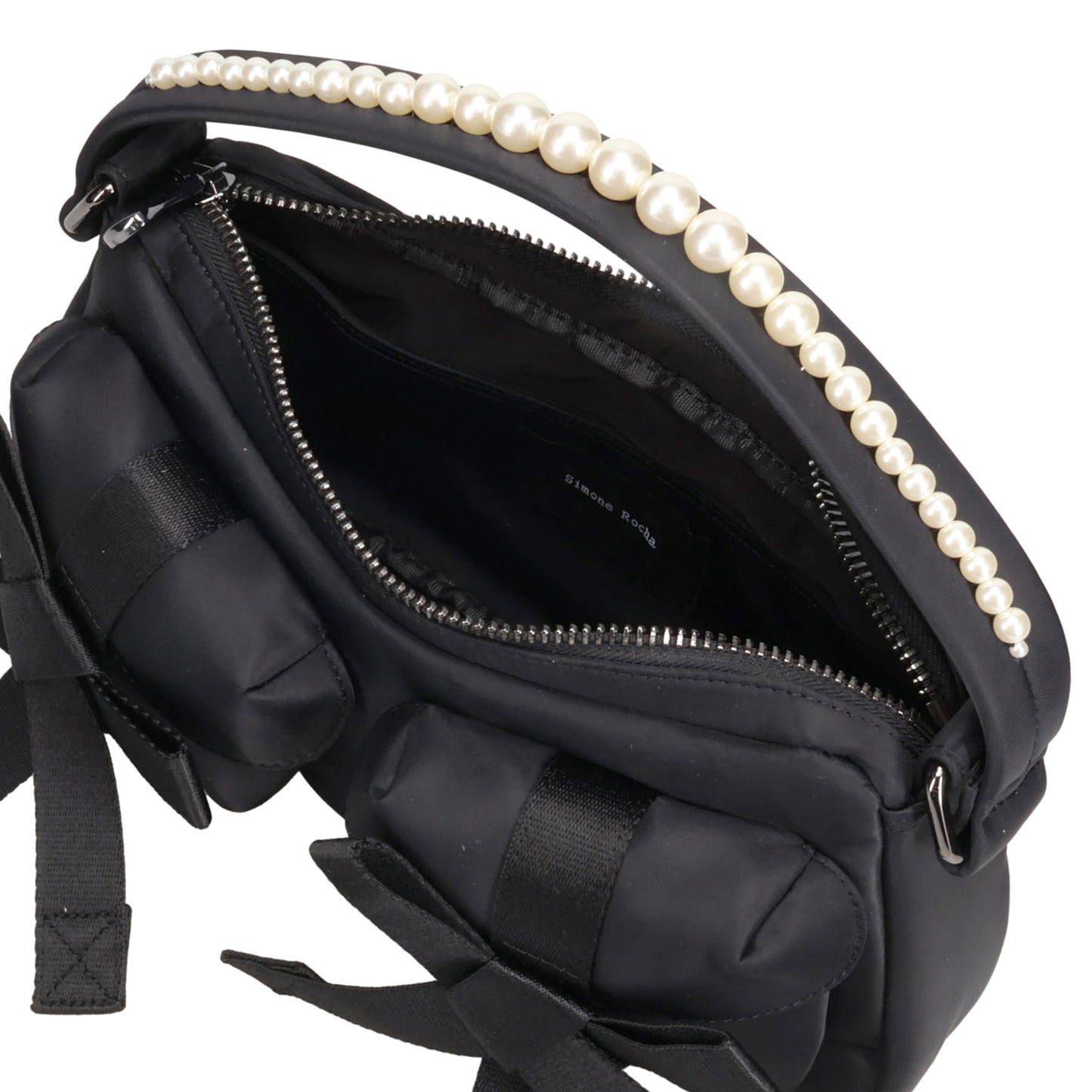 UTILITY BOW POCKET POCHETTE BAG W/EMB / 151:BLACK/PEARL