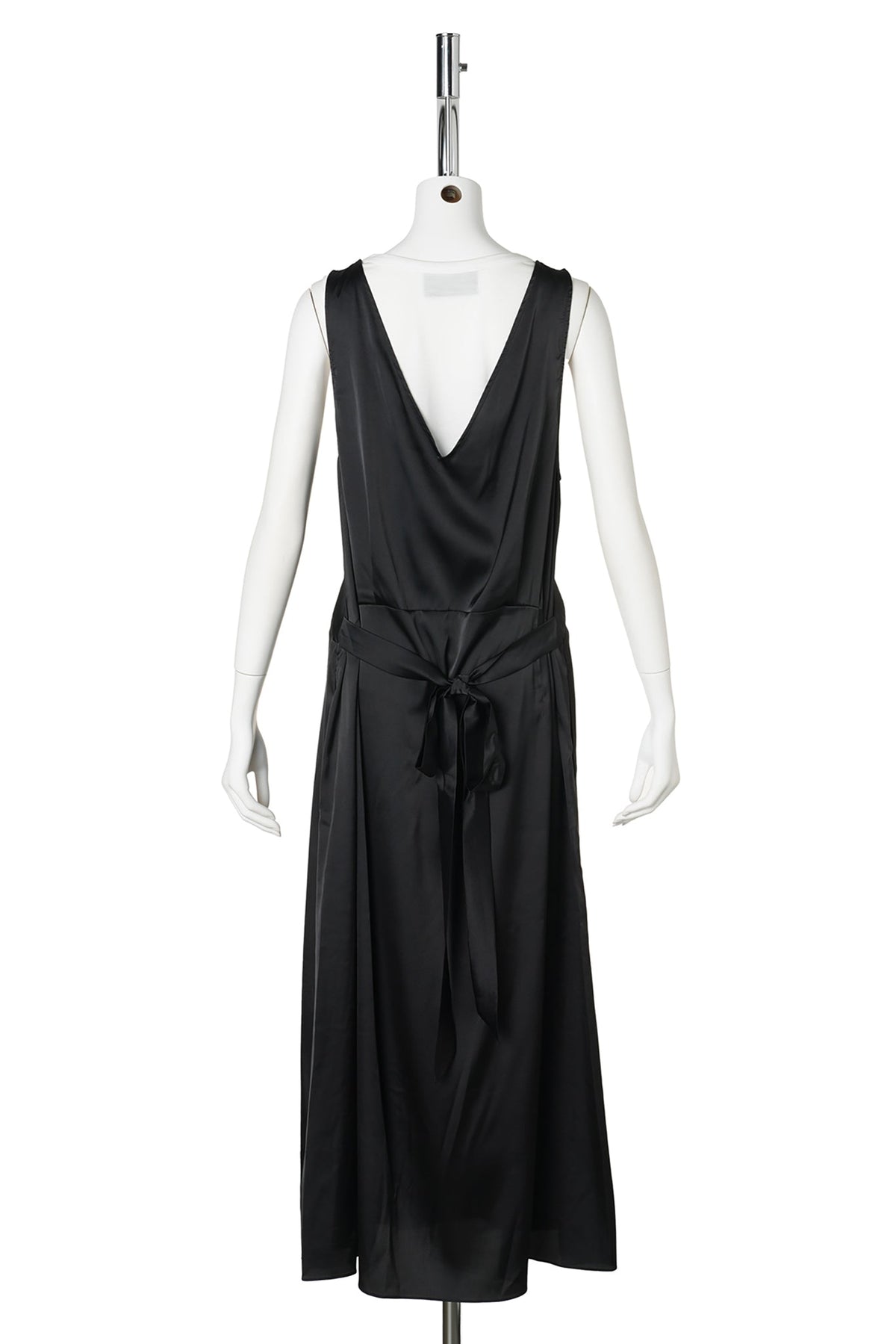 PATCH WORK SATIN NEGLIGEE DRESS / 151:BLACK/IVORY/BLACK