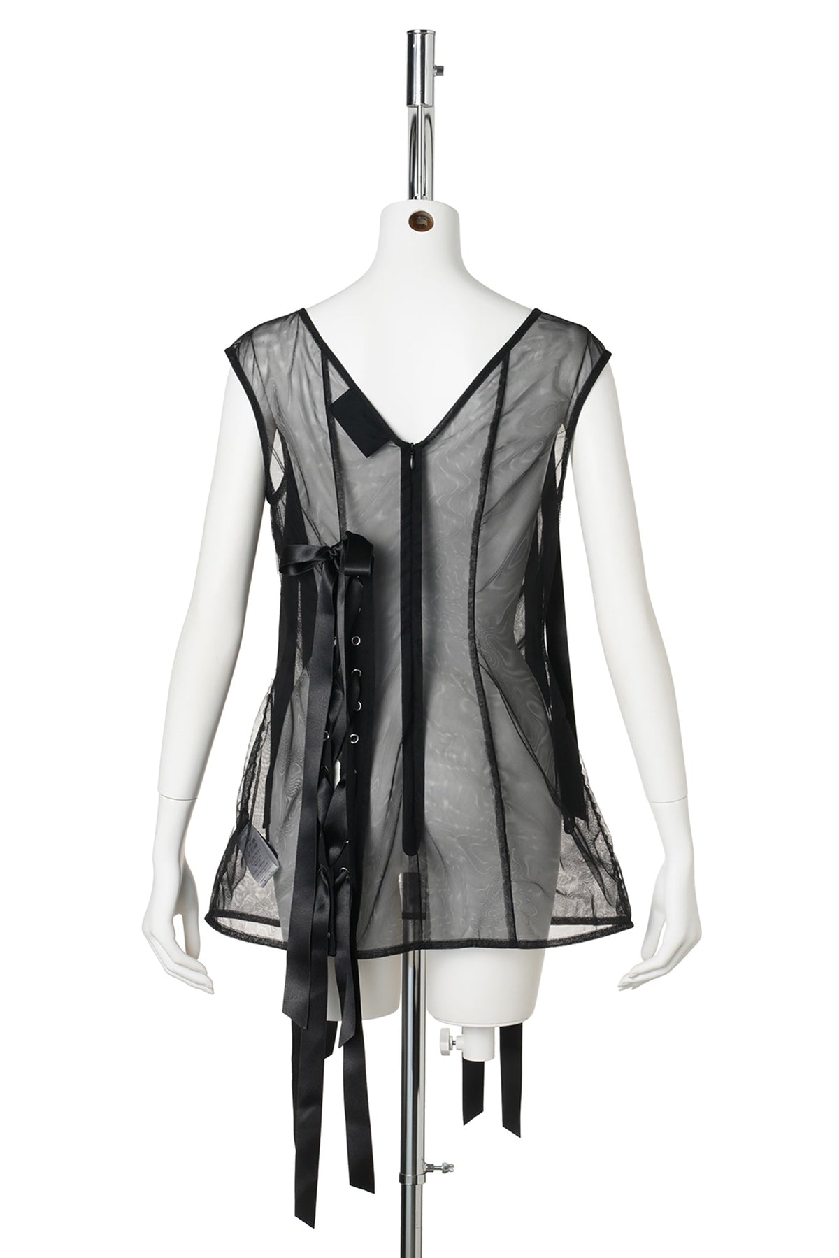 UNRAVELING RIBBON PORTRAIT TOP / 150:BLACK/BLACK
