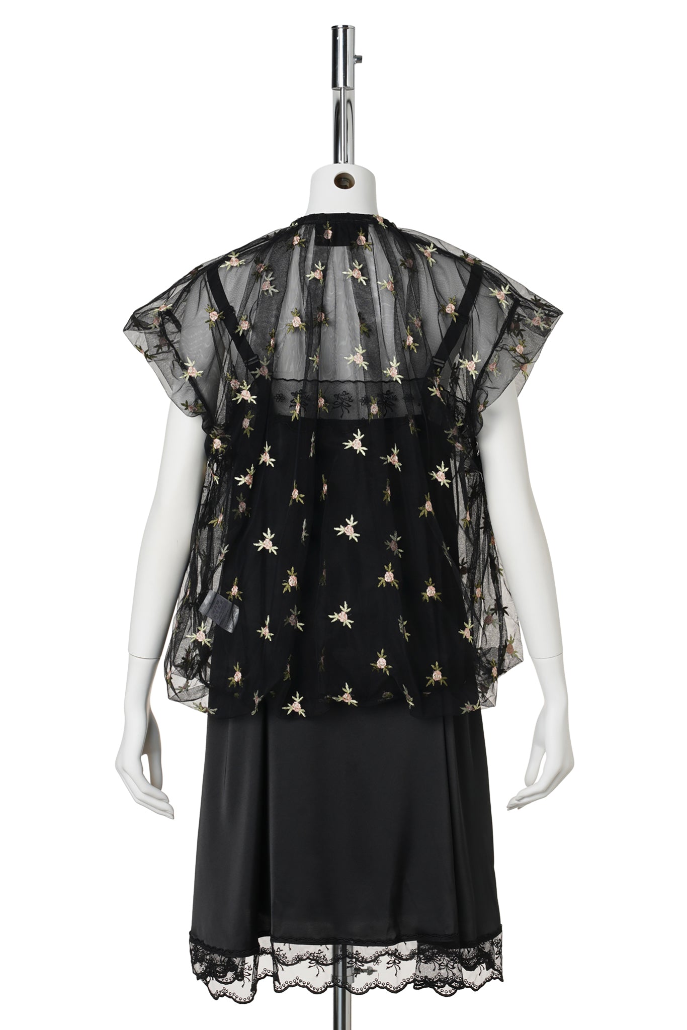 GATHERED CORD TOP / BLACK