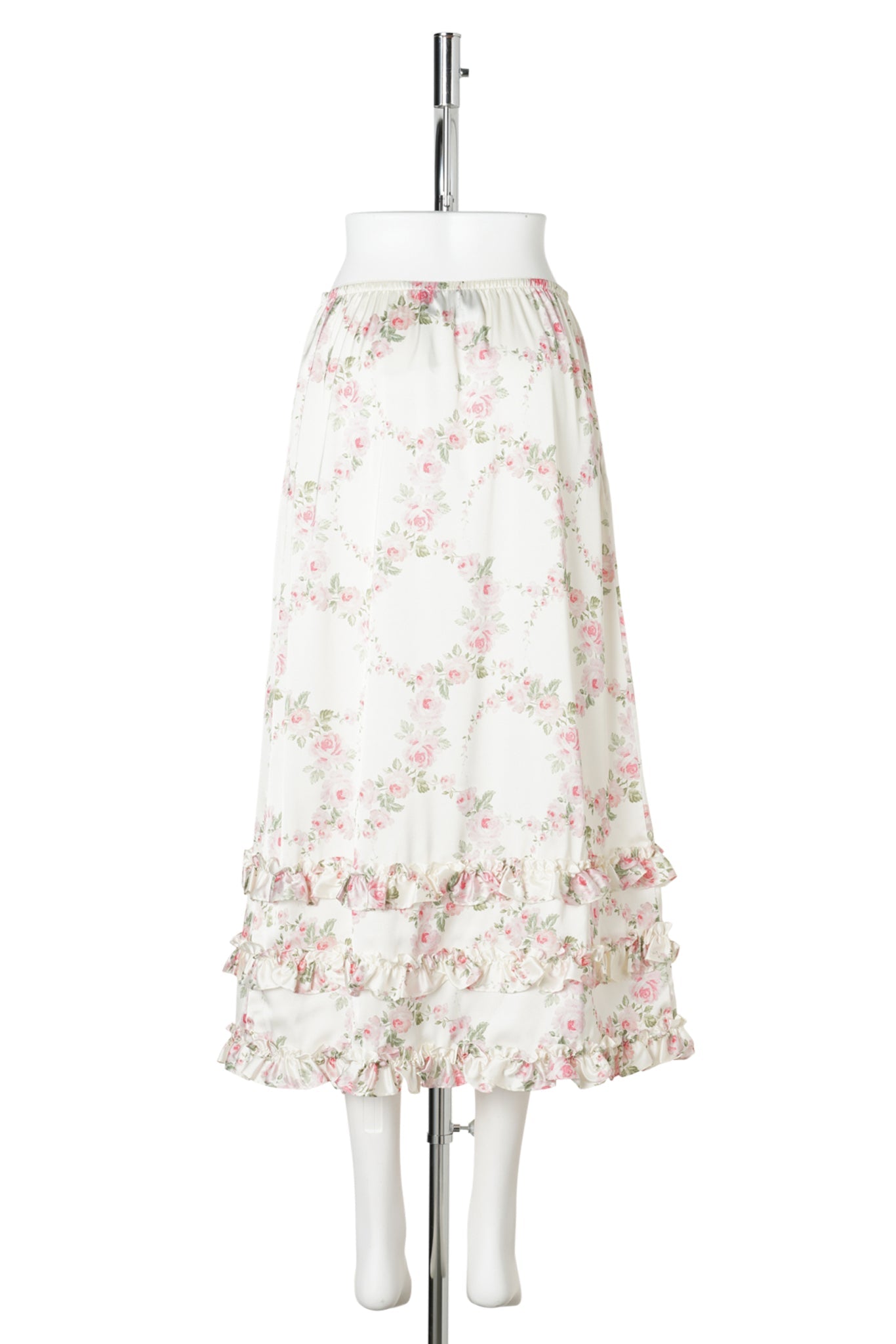 RUFFLE FRILL HEM EASY SKIRT / CREAM