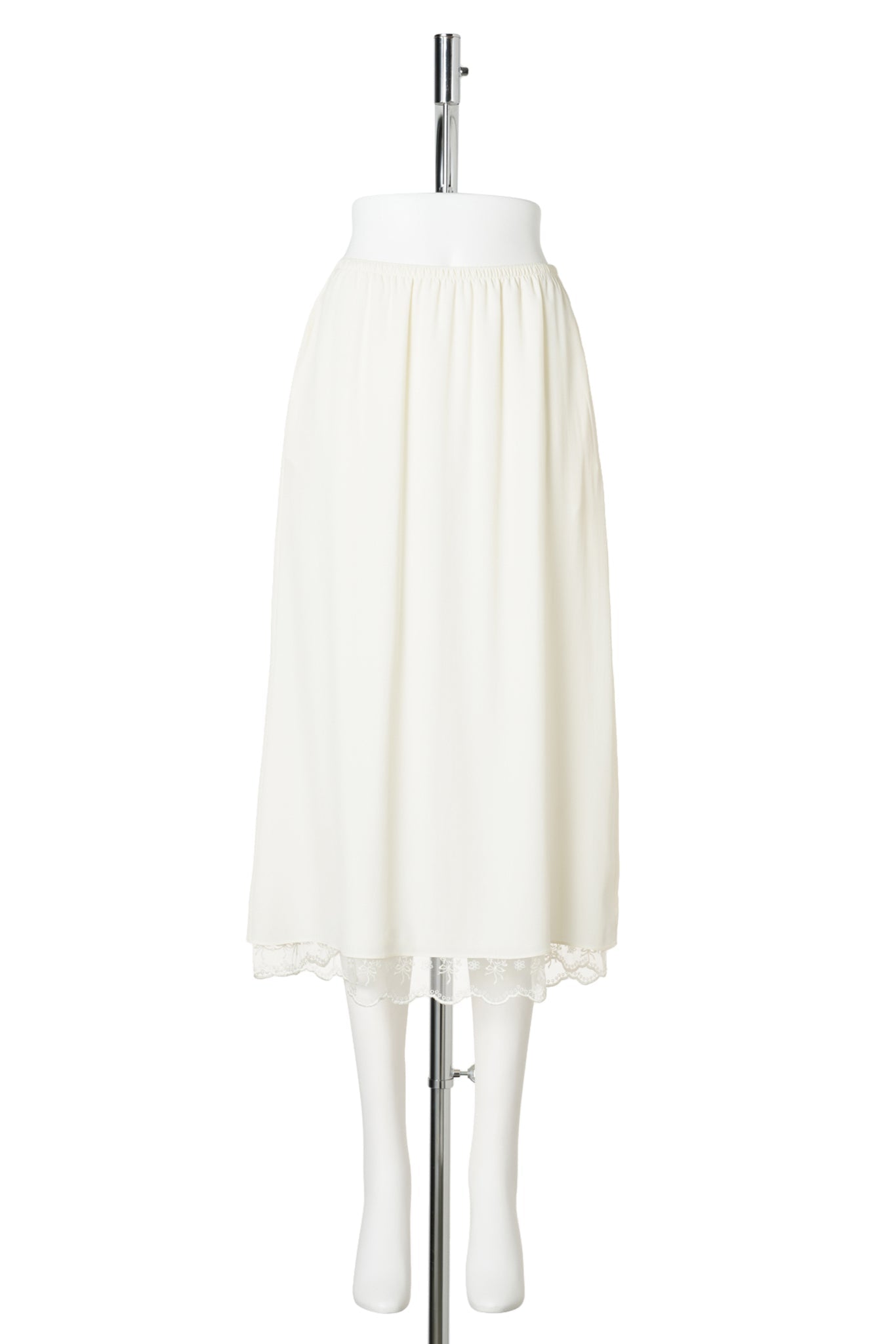 LACE TRIM NEGLIGEE SKIRT / CREAM