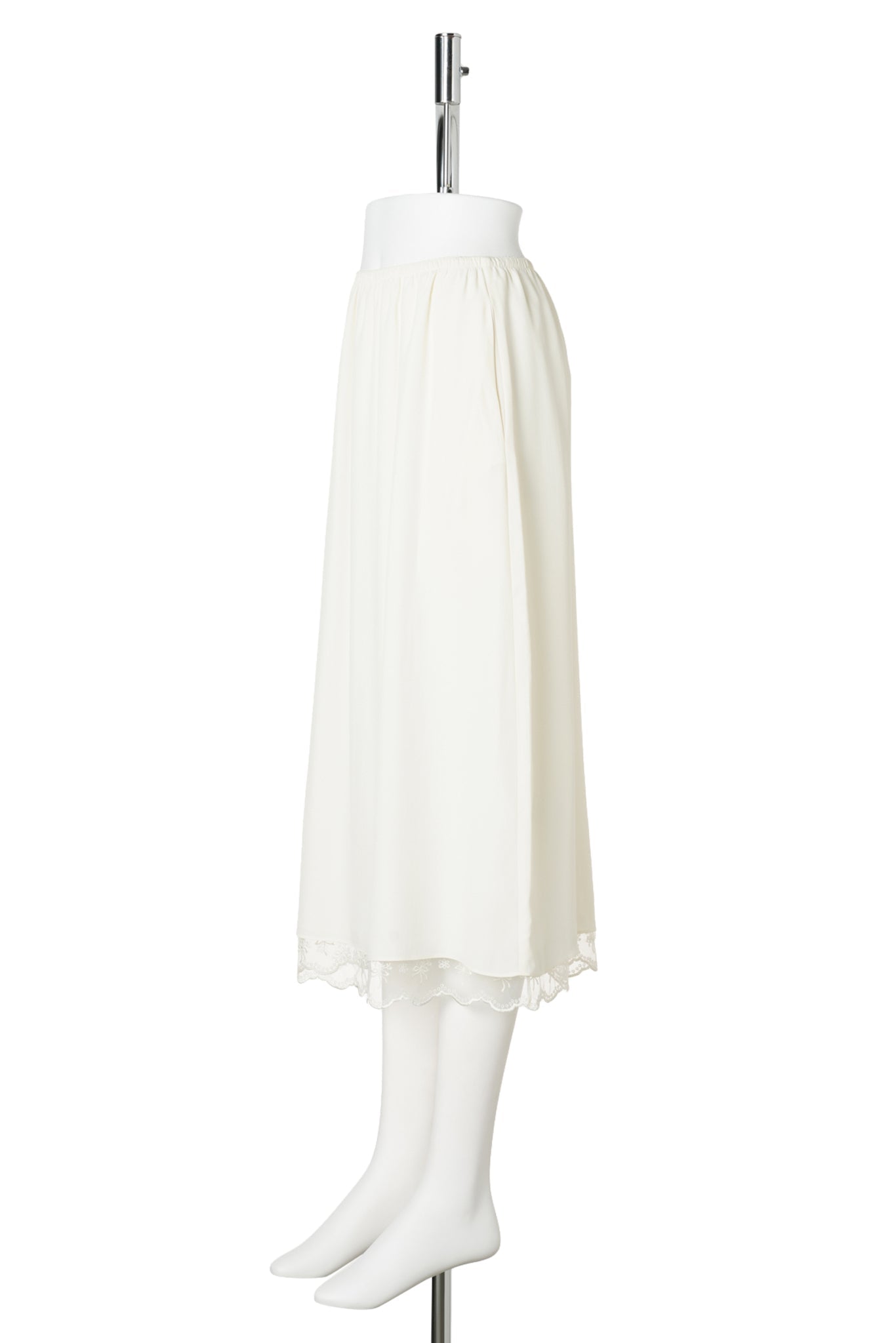 LACE TRIM NEGLIGEE SKIRT / CREAM
