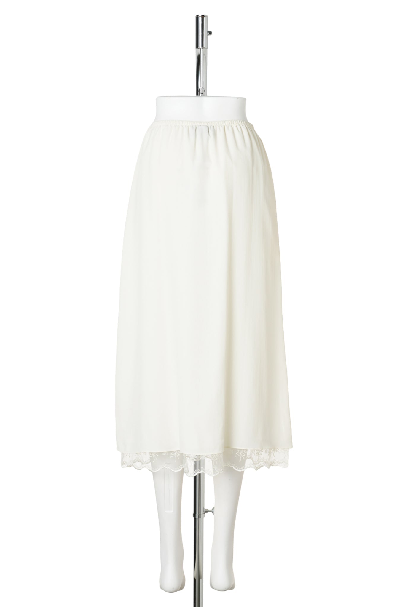 LACE TRIM NEGLIGEE SKIRT / CREAM
