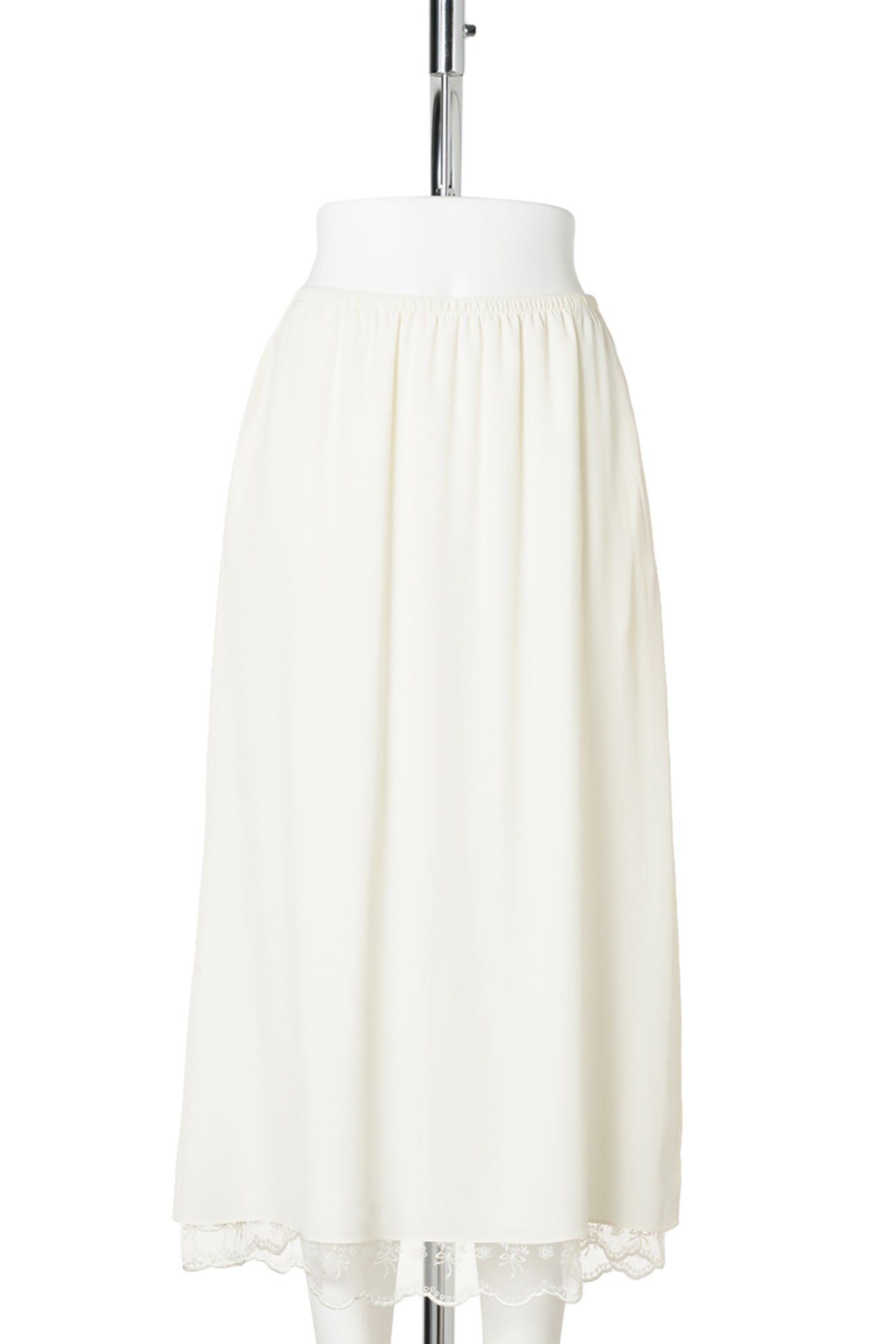 LACE TRIM NEGLIGEE SKIRT / CREAM