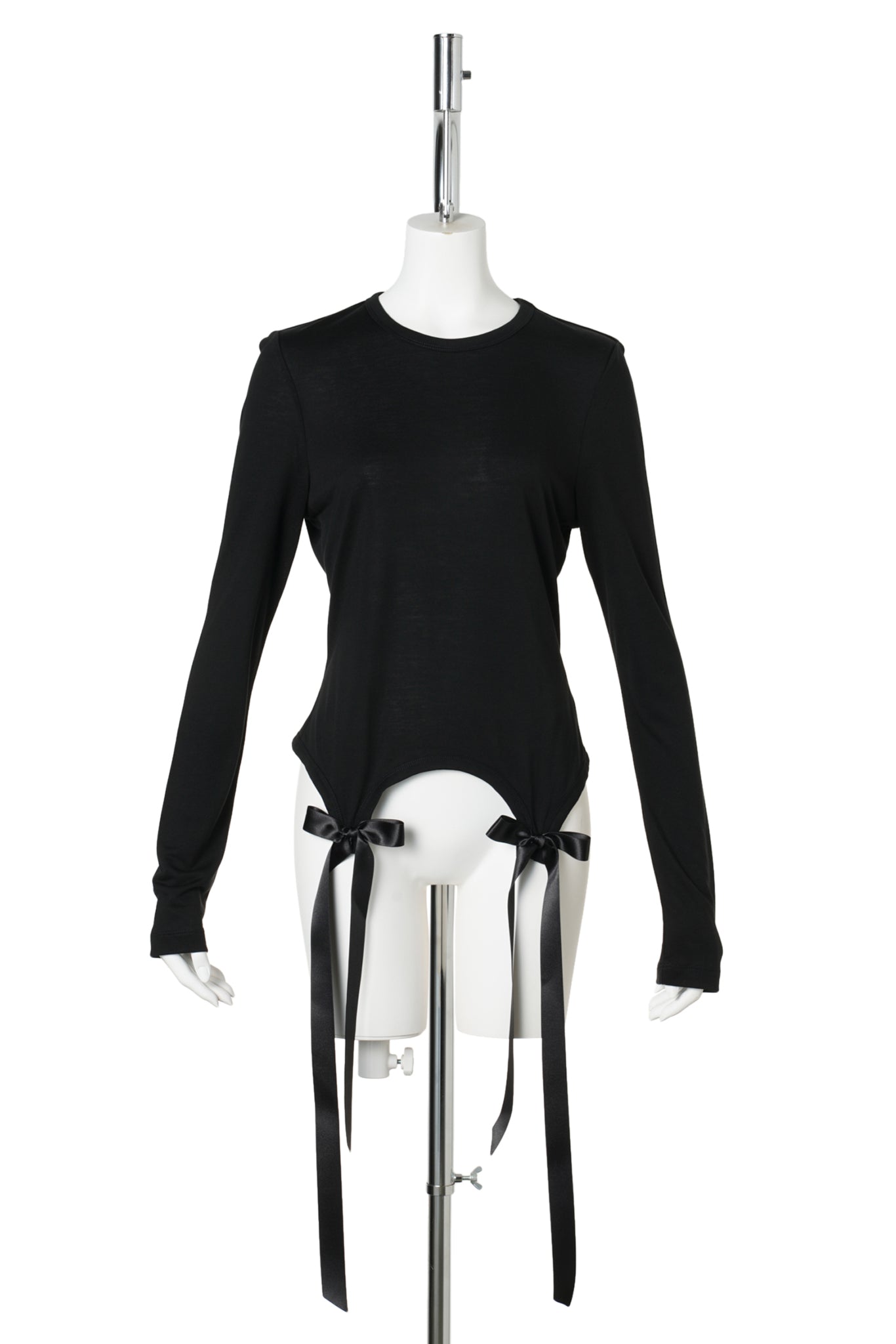 BOW TAIL EASY LONG SLEEVE T-SHIRT / BLACK