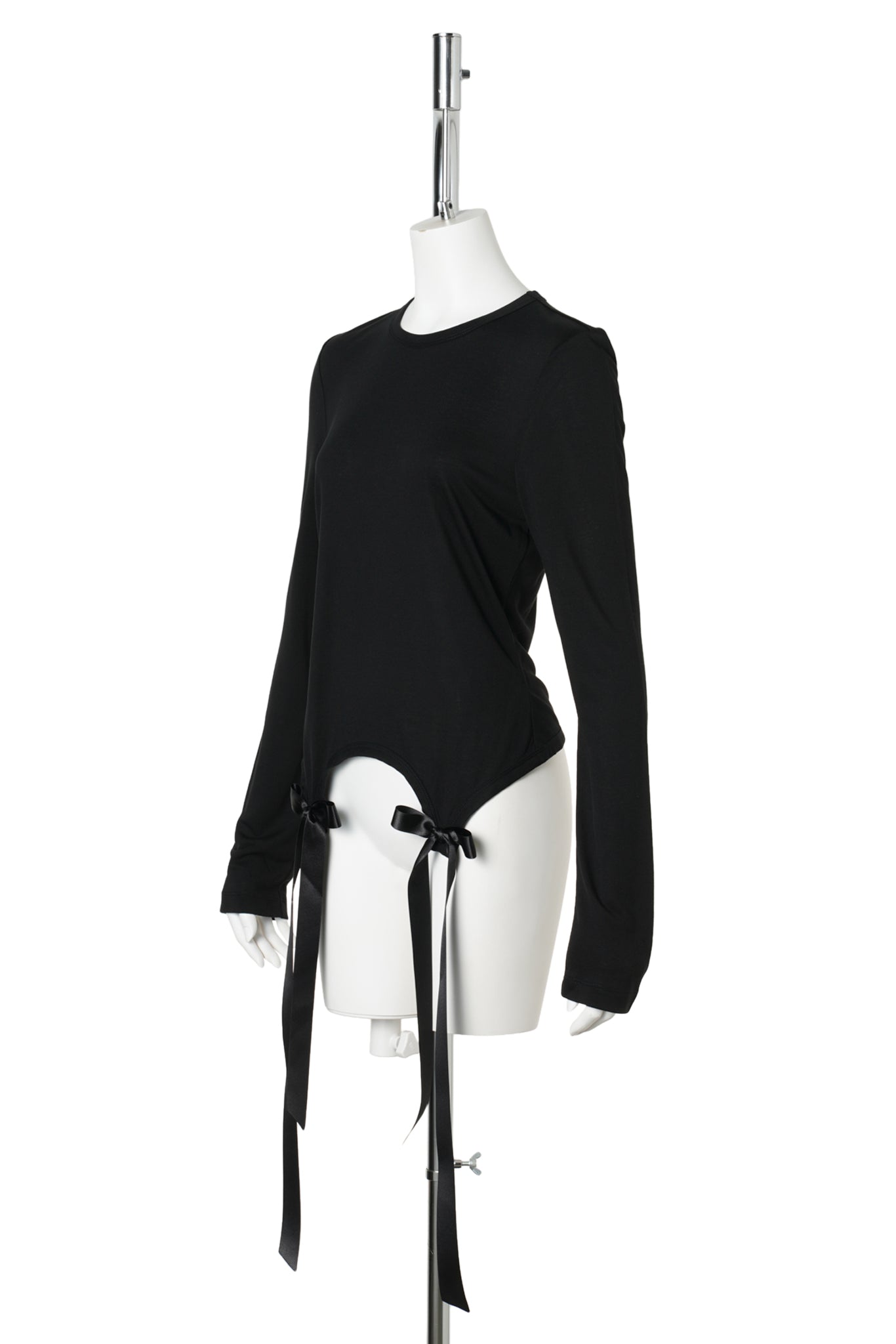 BOW TAIL EASY LONG SLEEVE T-SHIRT / BLACK