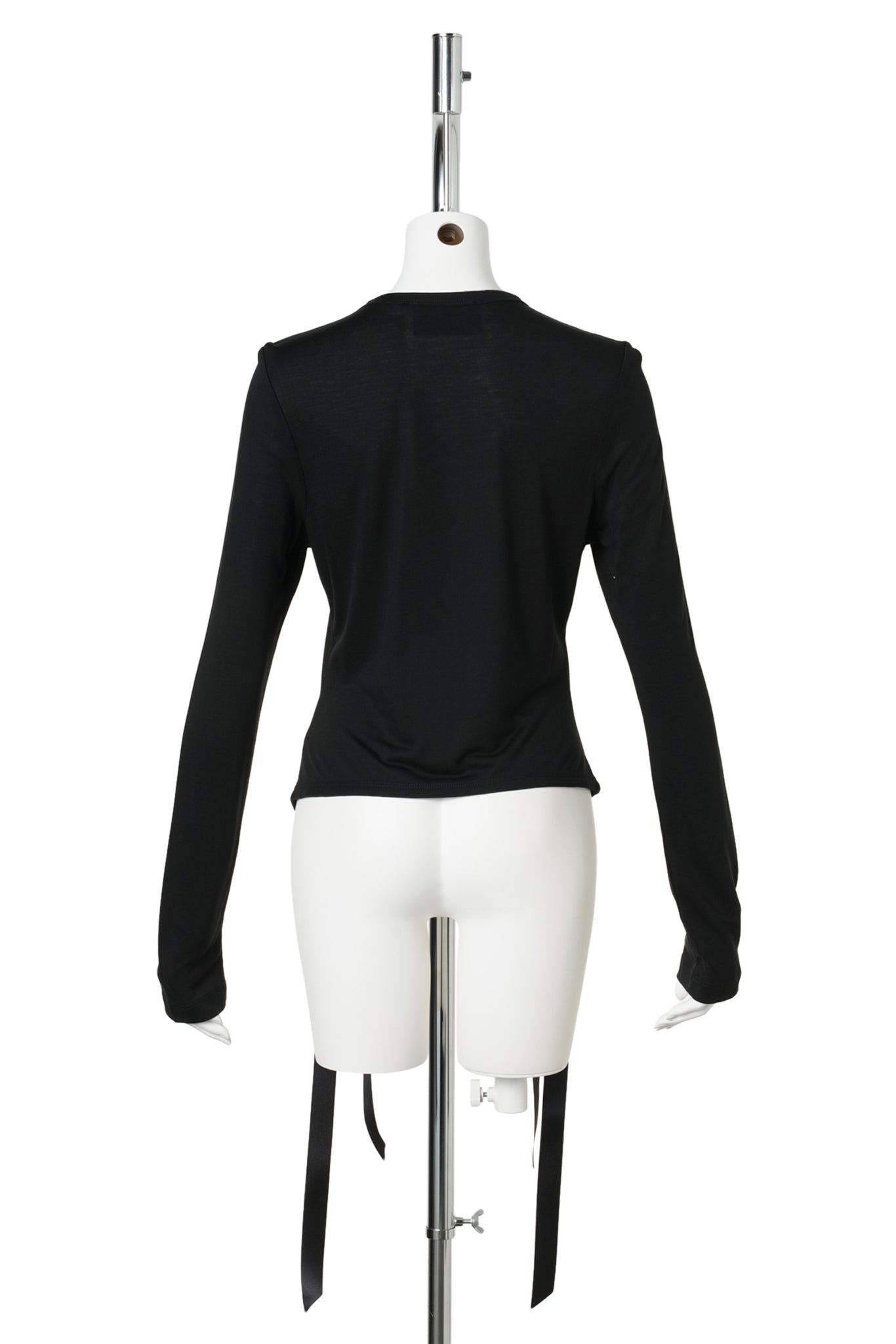 BOW TAIL EASY LONG SLEEVE T-SHIRT / BLACK