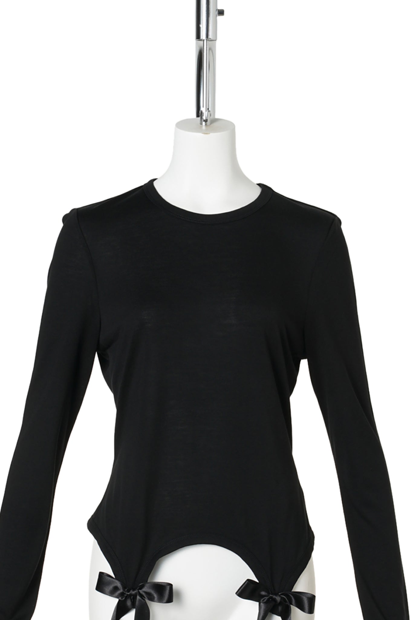BOW TAIL EASY LONG SLEEVE T-SHIRT / BLACK