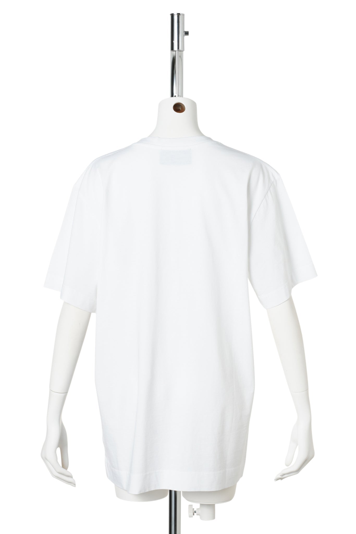 PATCHWORK SATIN TROMPE L'OEIL PRINT T-SHIRT / WHITE/BLACK