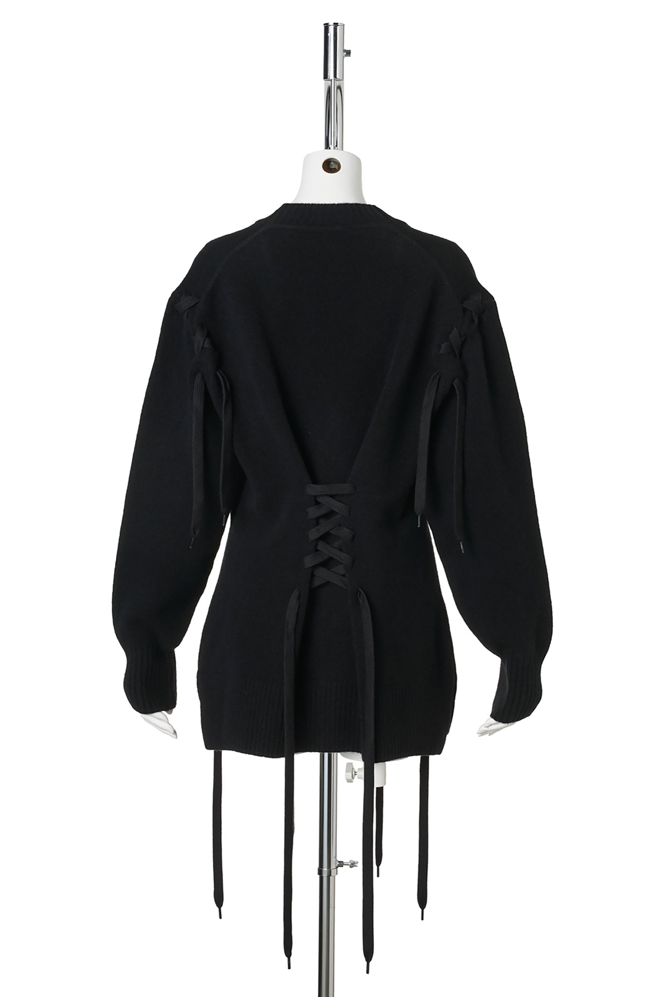 MERINO SCULPTED CORSET CARDIGAN / 150:BLACK/BLACK