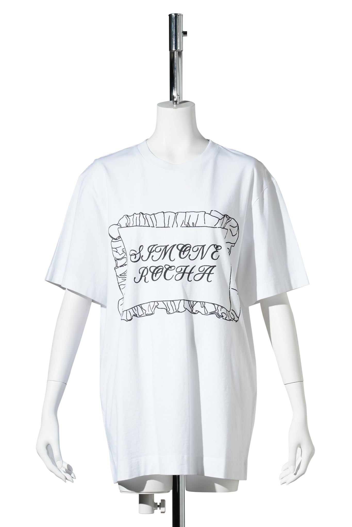 PILLOW CASE LOGO PRINT T-SHIRT / 100:WHITE/BLACK