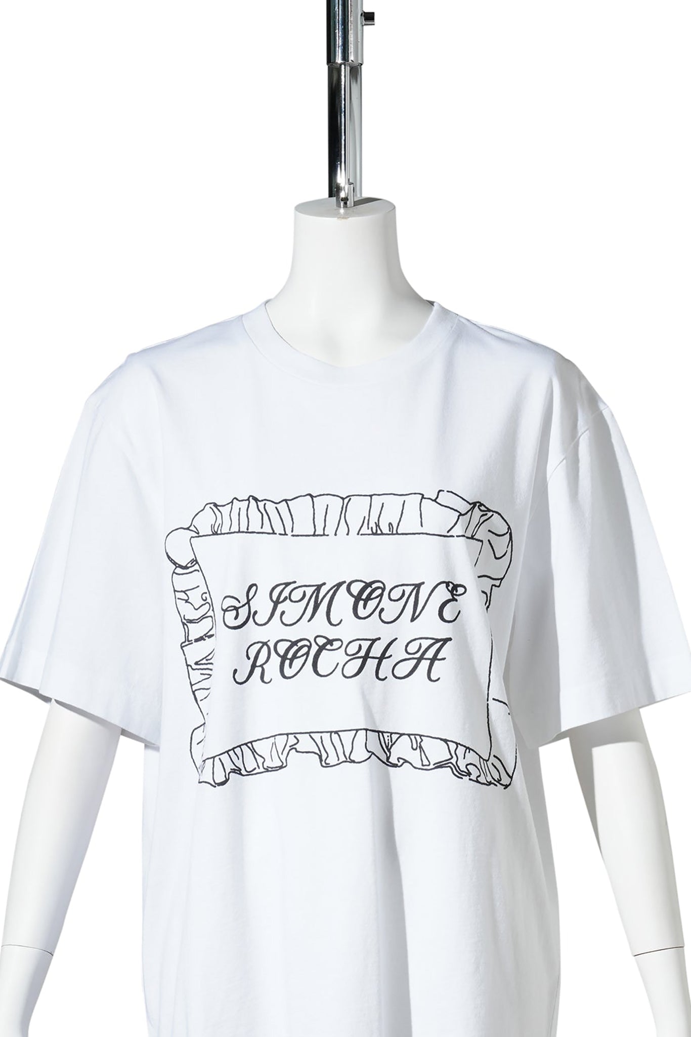 PILLOW CASE LOGO PRINT T-SHIRT / 100:WHITE/BLACK