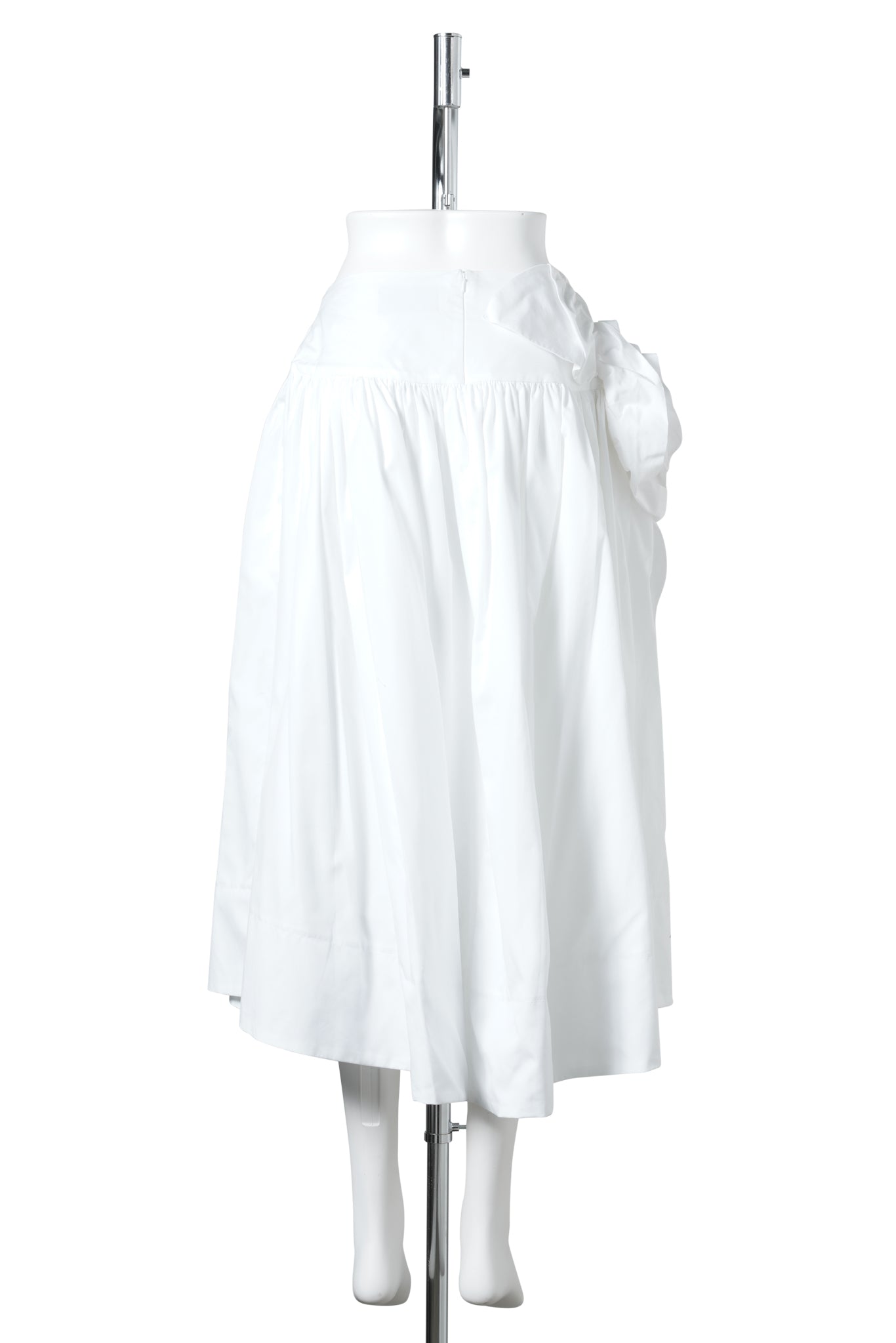 PRESSED ROSETTE BASQUE SKIRT / 100:COTTON POPLIN/WHITE