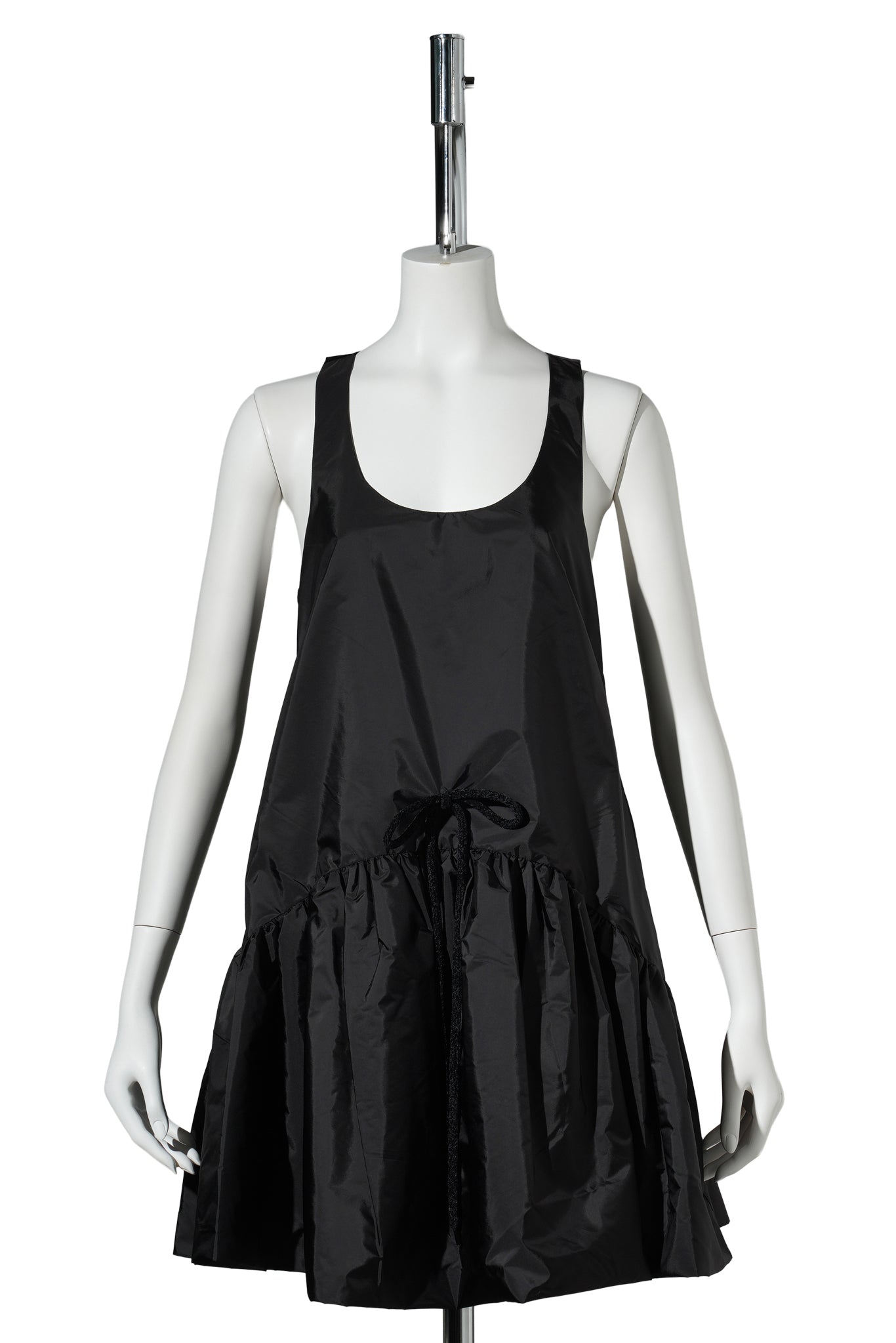 TAPERED BACK PEPLUM MINI DRESS / 150:BLACK/BLACK