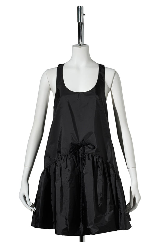 TAPERED BACK PEPLUM MINI DRESS / 150:BLACK/BLACK