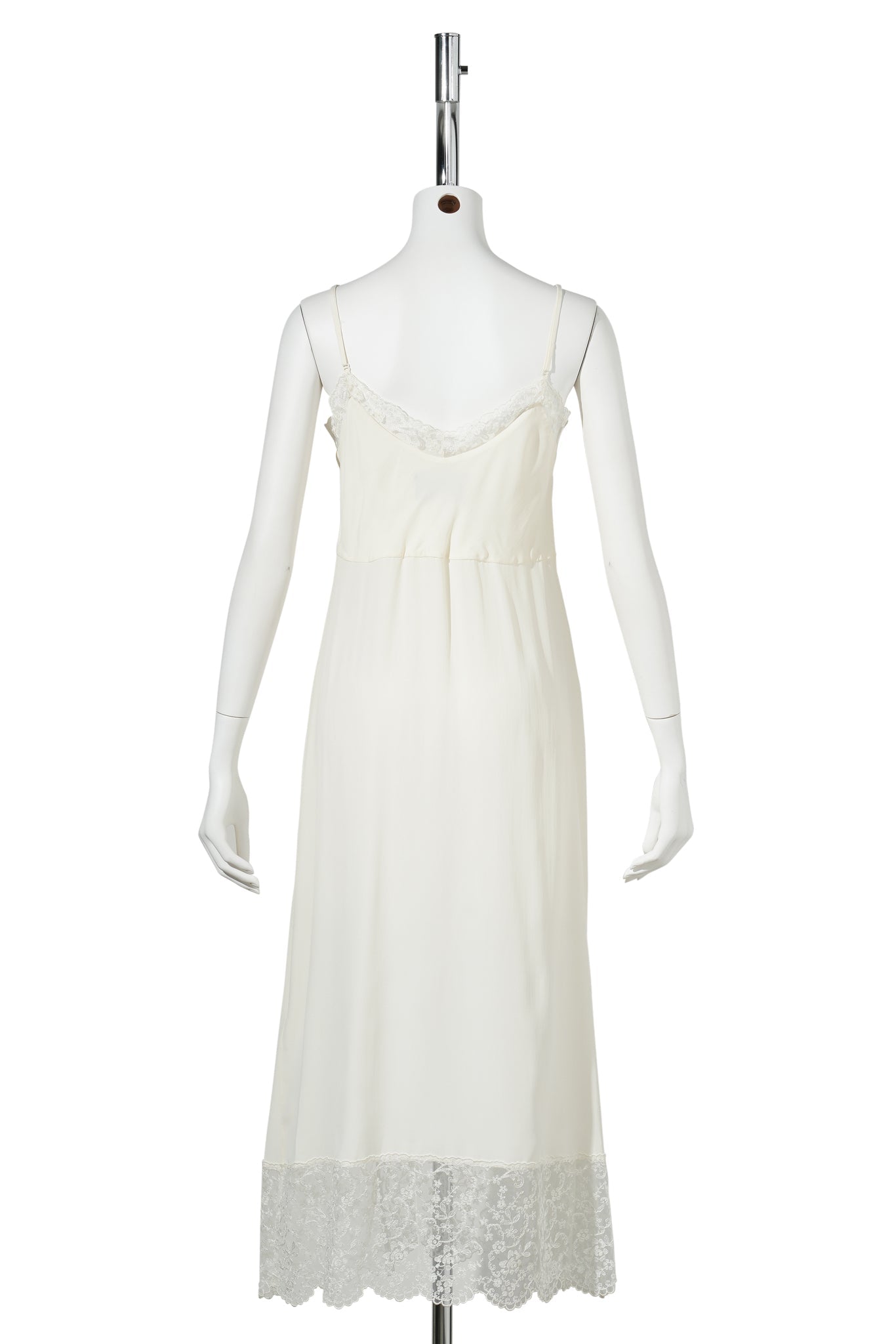 LACE TRIM SLIP DRESS / 110:CREAM