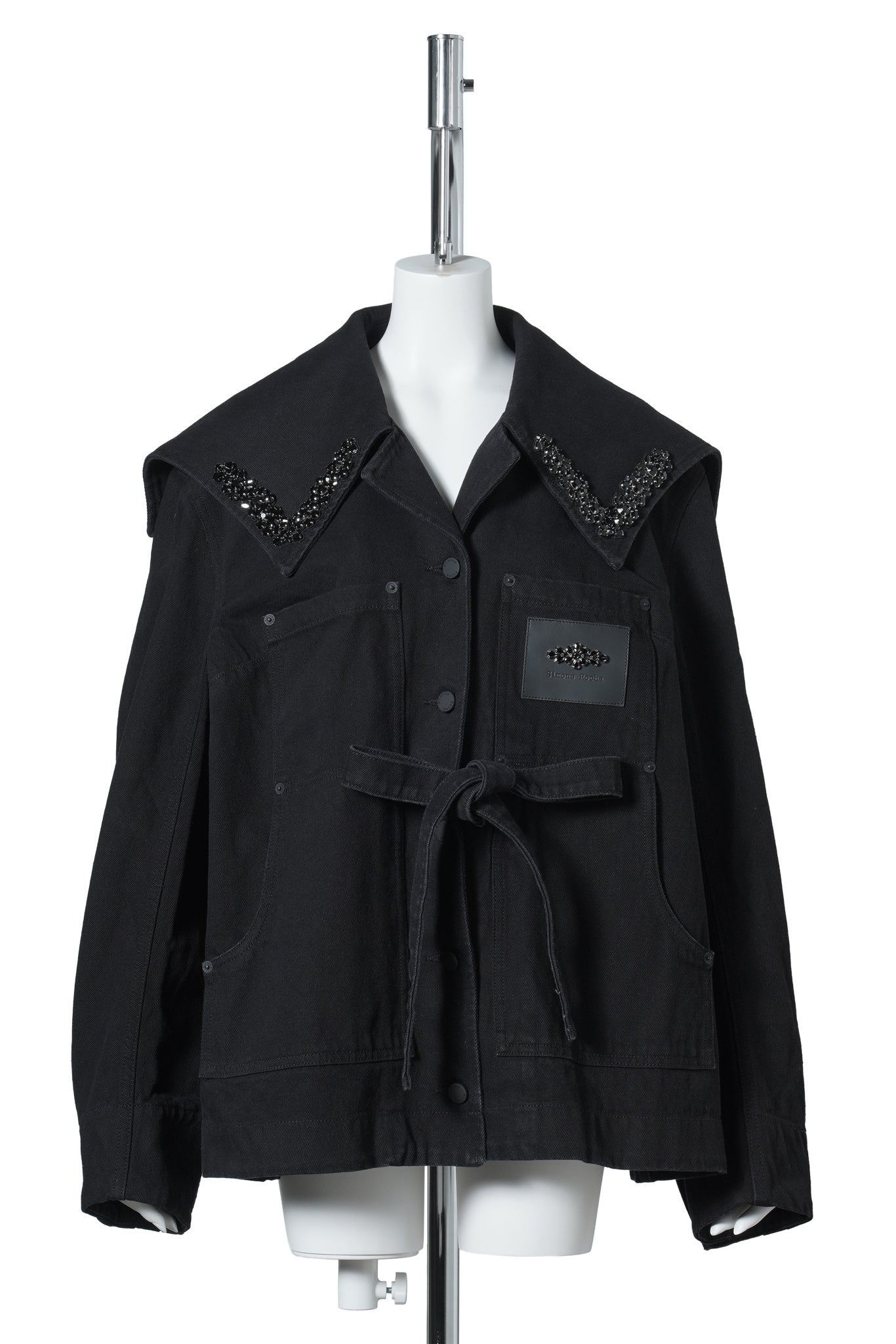 SAILORO COLLAR WORKWEAR BOW JACKET W/EMB / 150:BLACK