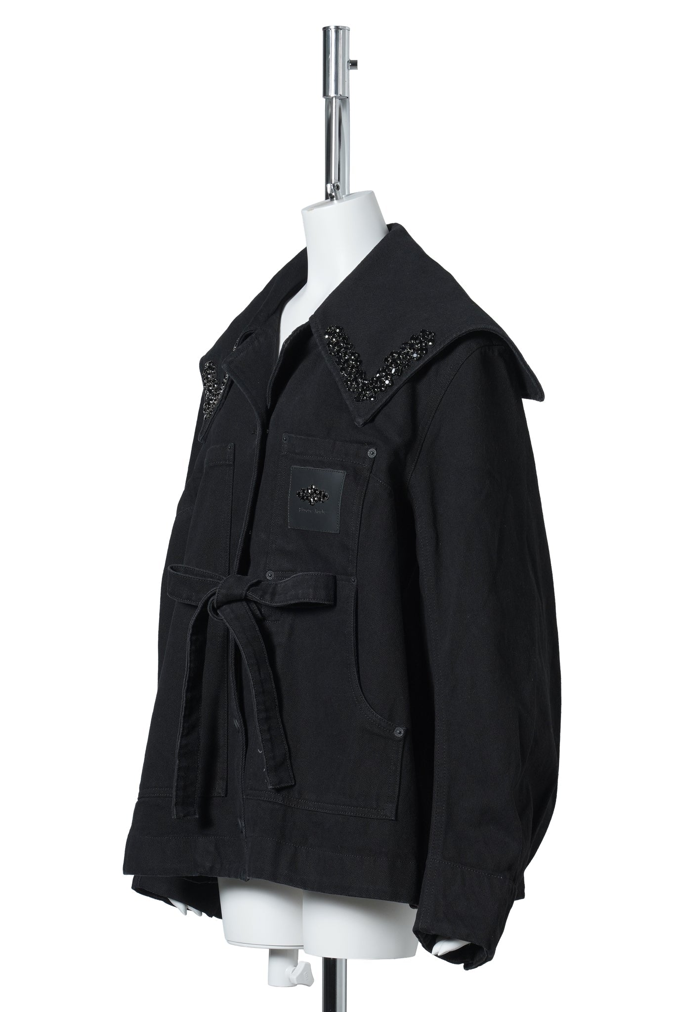 SAILORO COLLAR WORKWEAR BOW JACKET W/EMB / 150:BLACK