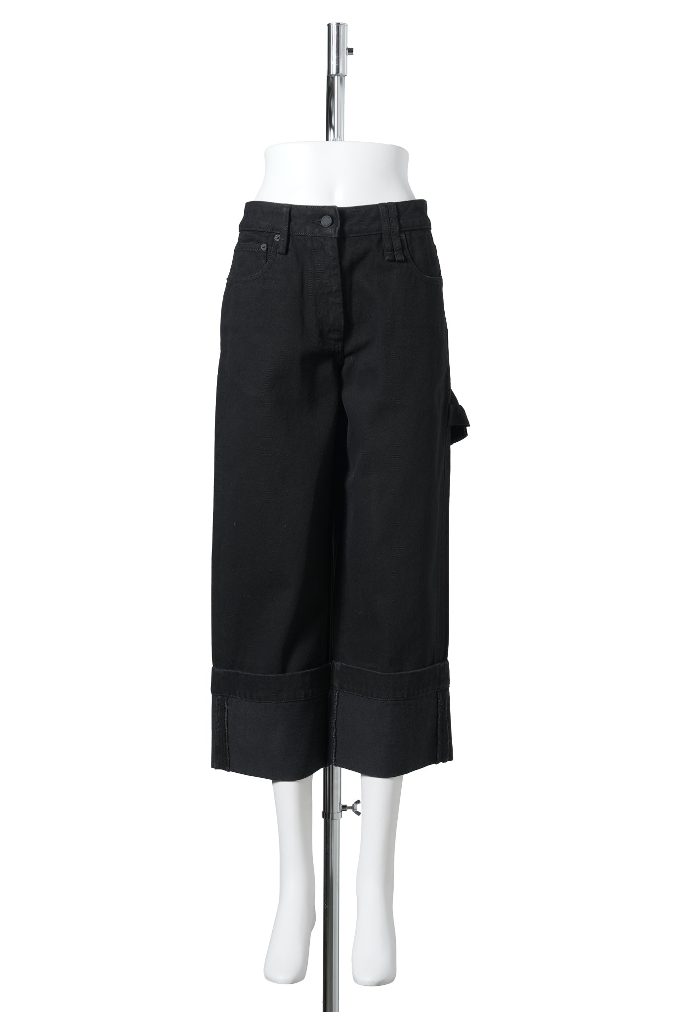 CROPPED STRAIIGHT LEG JWANS / 150:COTTON DRILL/BLACK