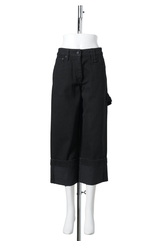 CROPPED STRAIIGHT LEG JWANS / 150:COTTON DRILL/BLACK