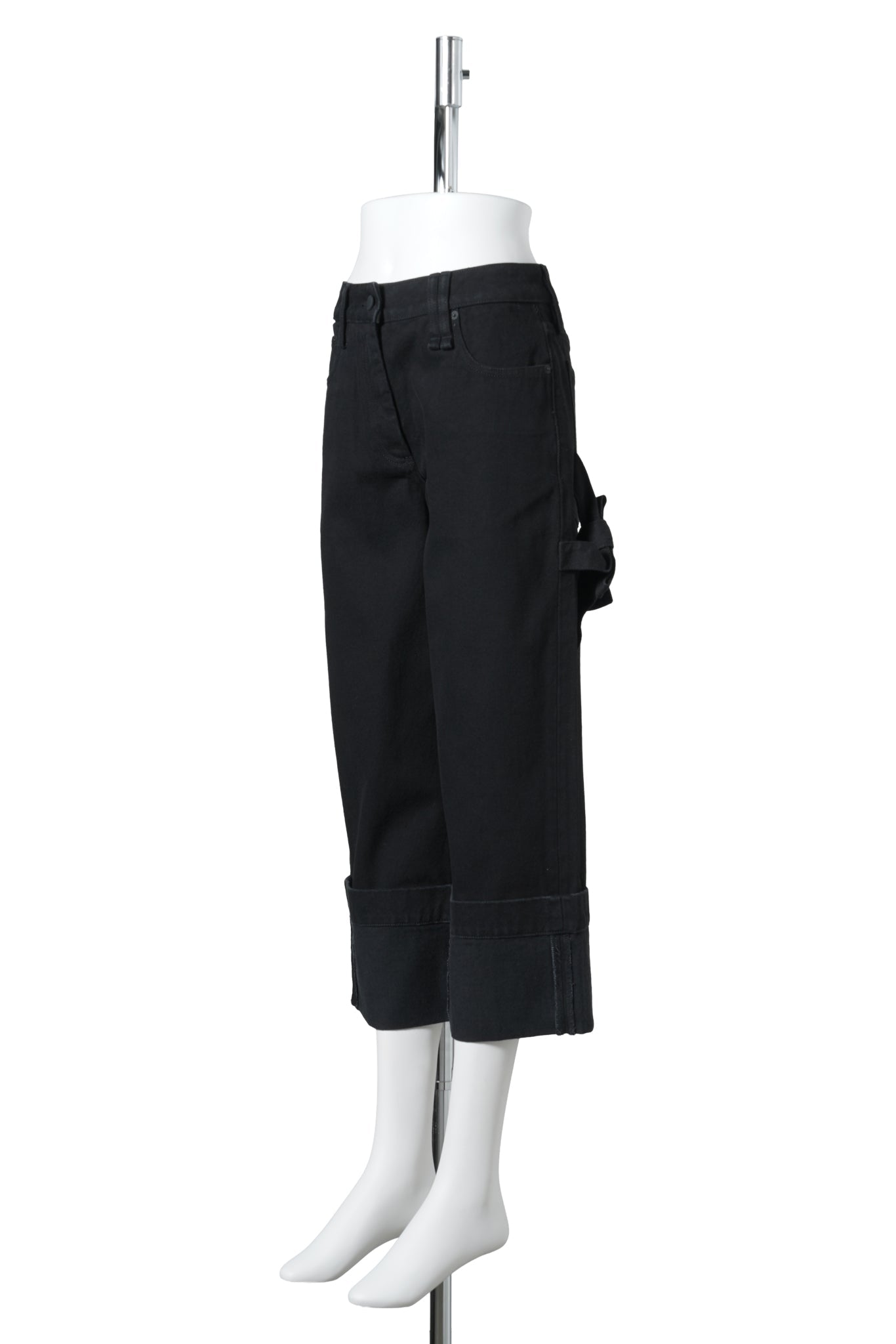 CROPPED STRAIIGHT LEG JWANS / 150:COTTON DRILL/BLACK