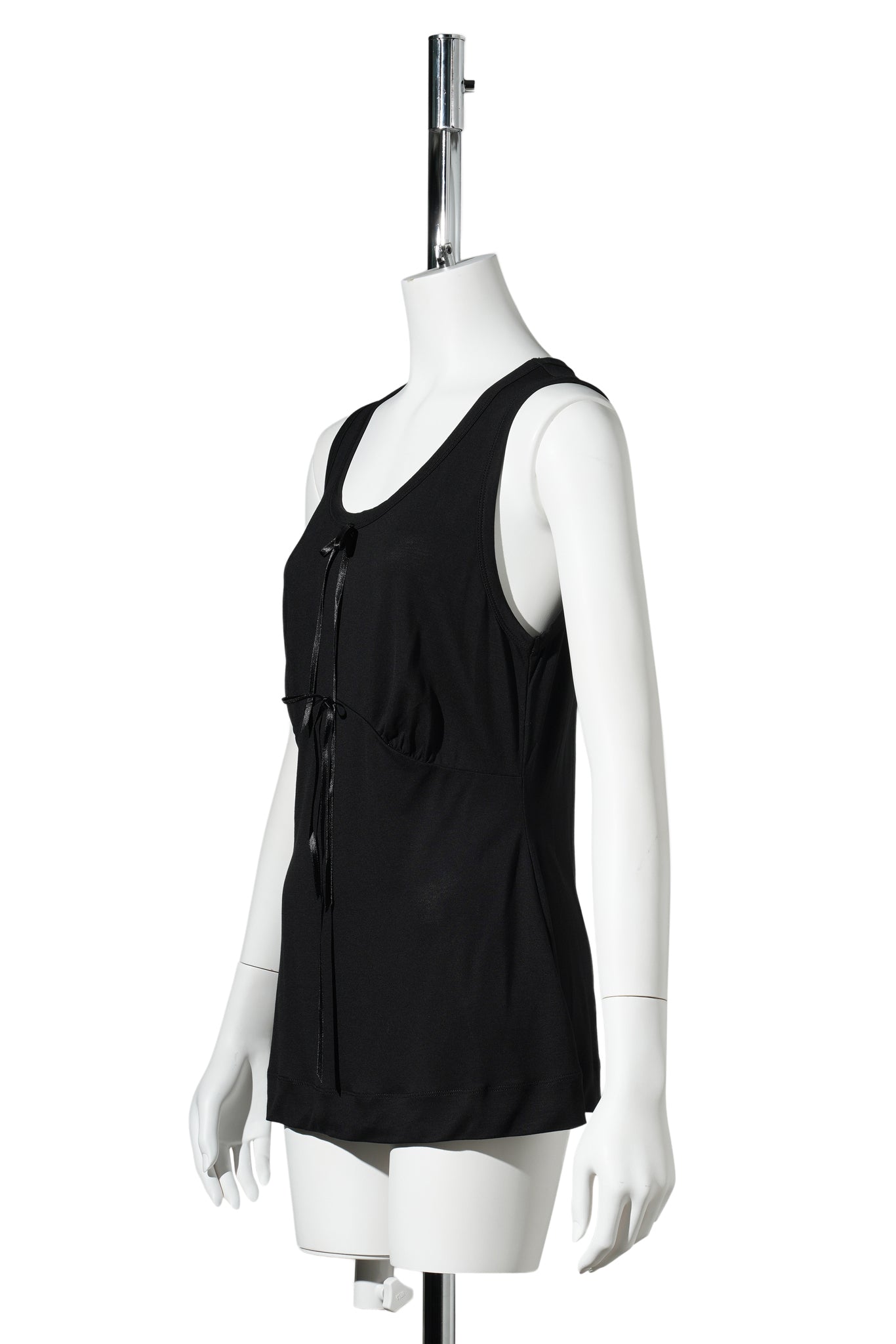 GATHERED BUST BOW TANK / 150:BLACK/BLACK