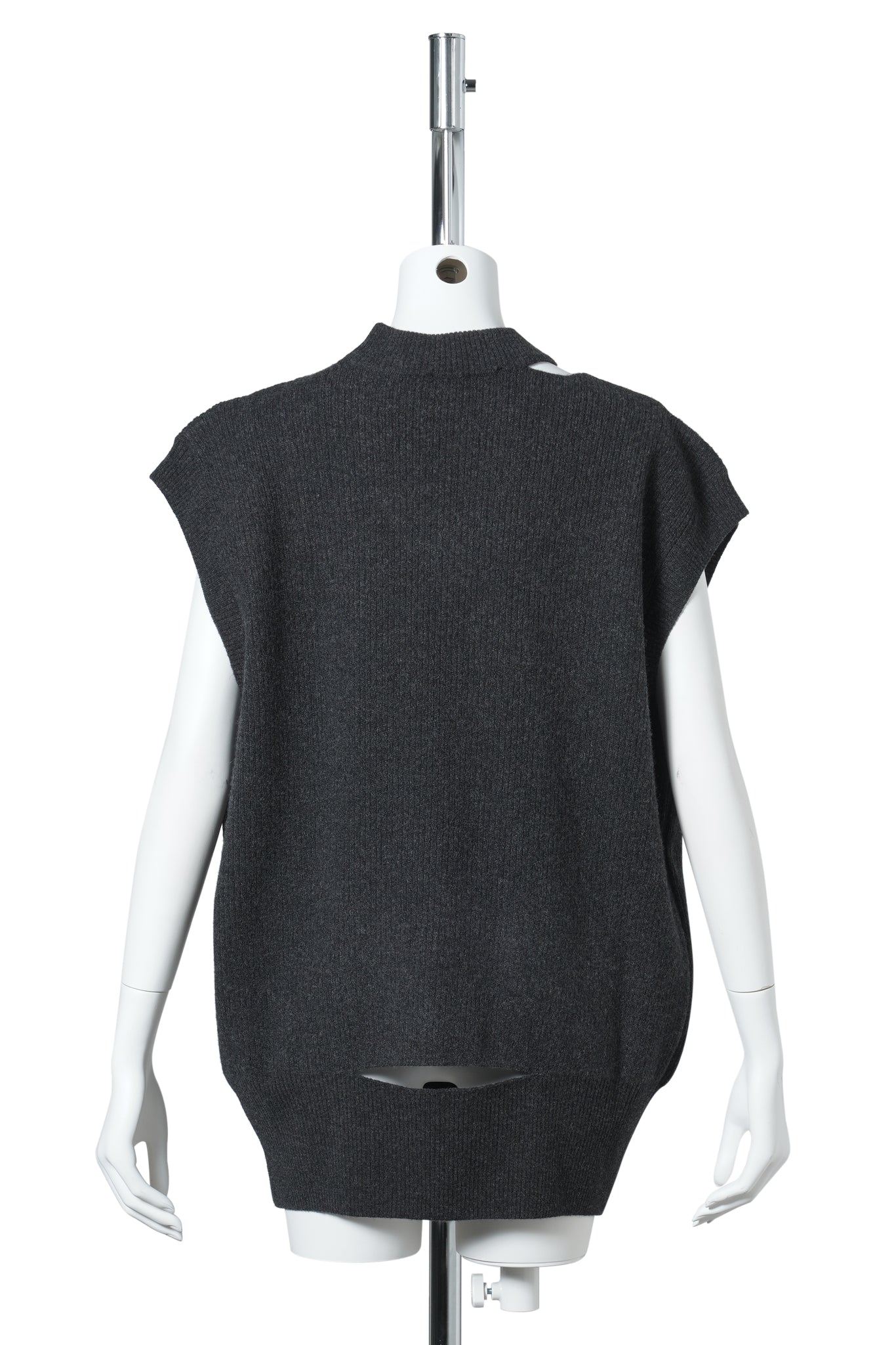 MERINO SEAN BITE VEST W/EMB / 140:CHARCOAL/PEARL/CLEAR