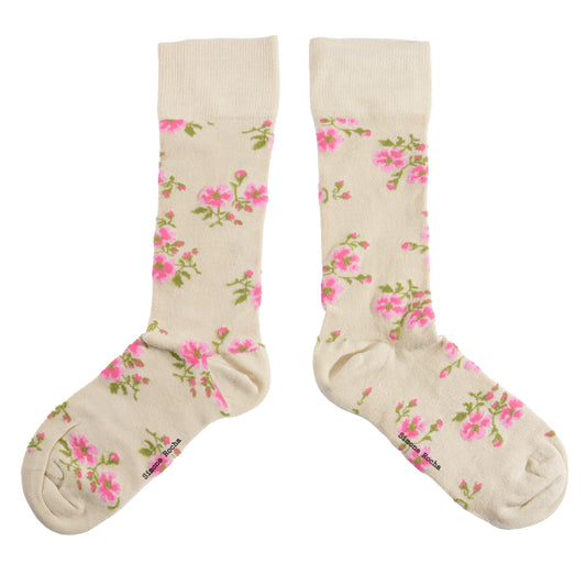 TINY FLOWER JACQUARD ANKLE SOCKS / 115:CREAM FLORAL