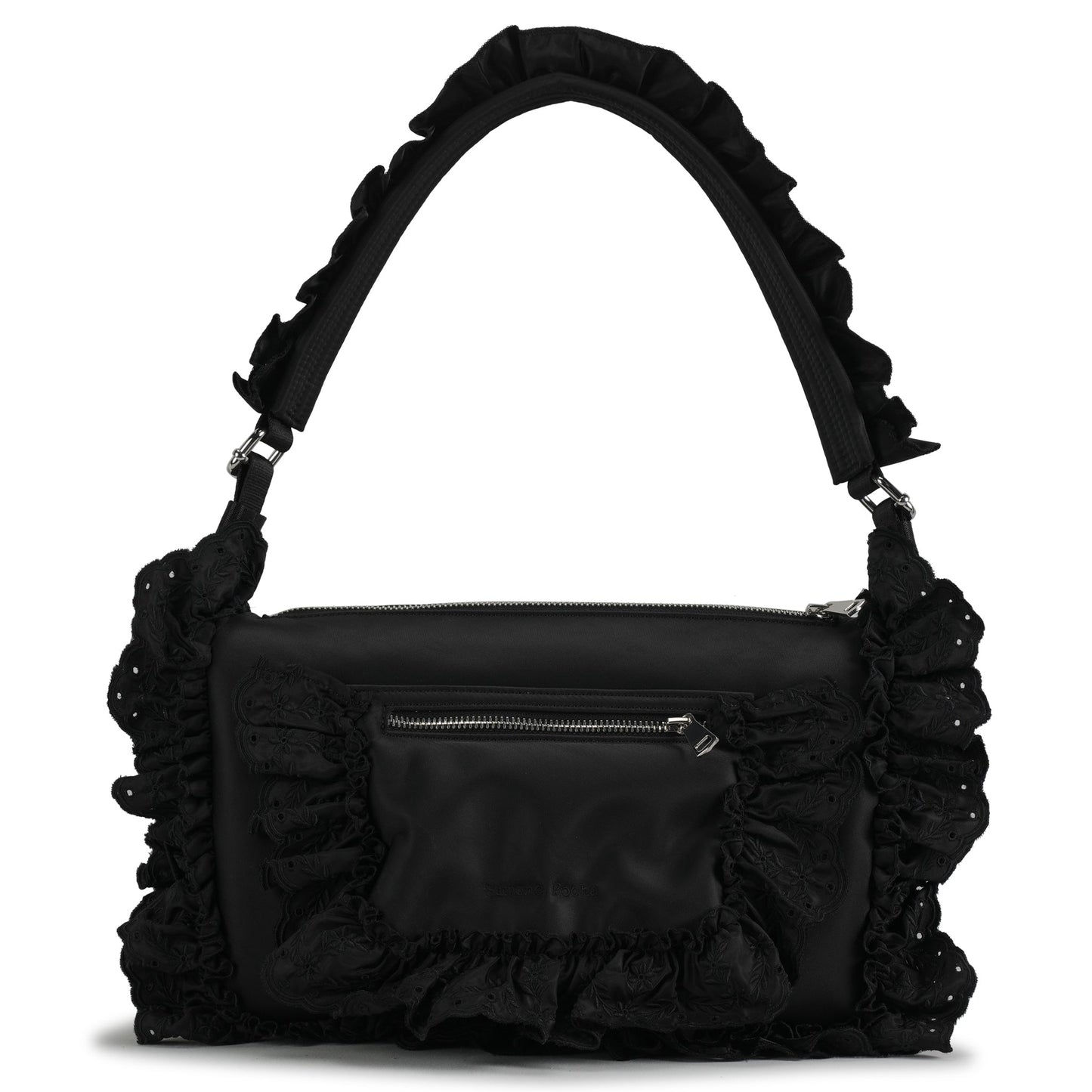 PILLOW CASE SHOULDER BAG W/DAISY / 150:NYLON/BLACK