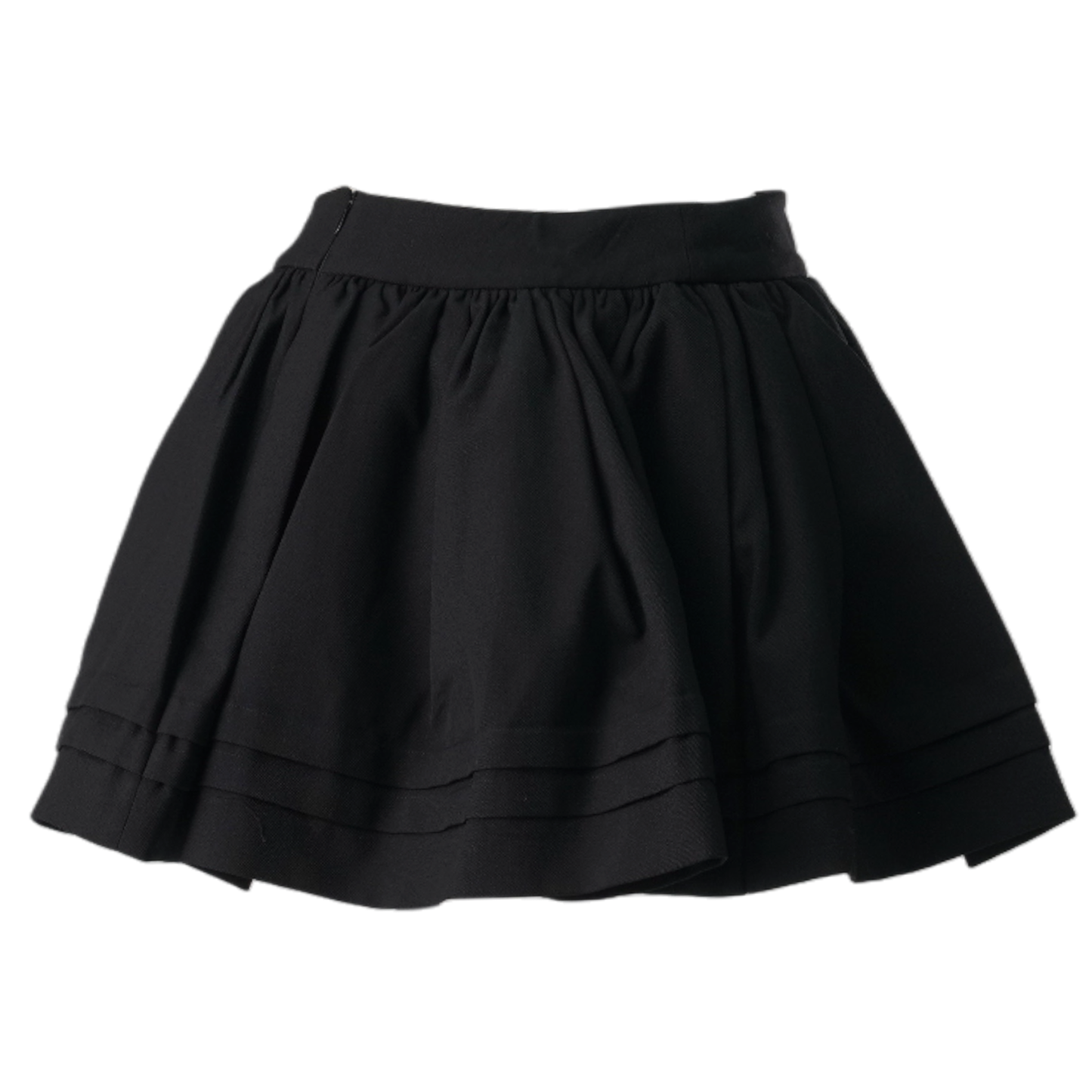 TUCK-EDGE SHORT SKIRT / BLACK