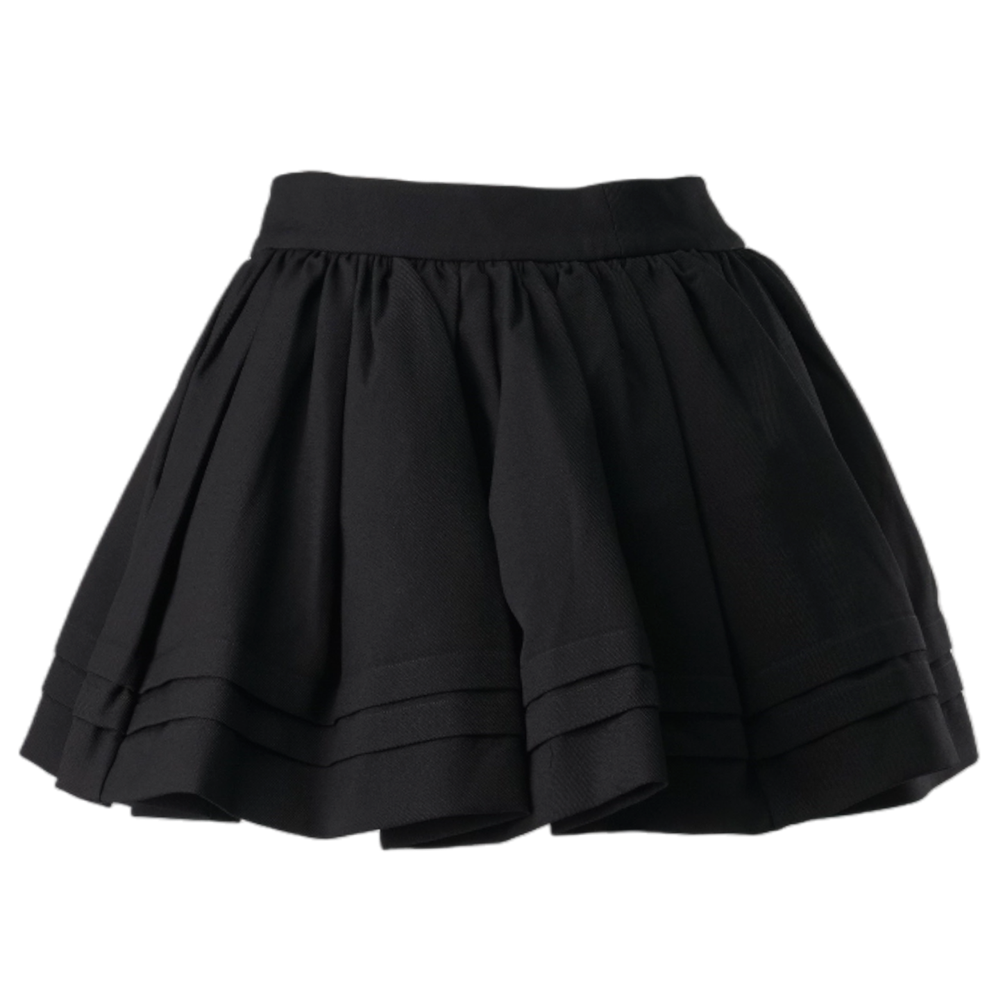 TUCK-EDGE SHORT SKIRT / BLACK