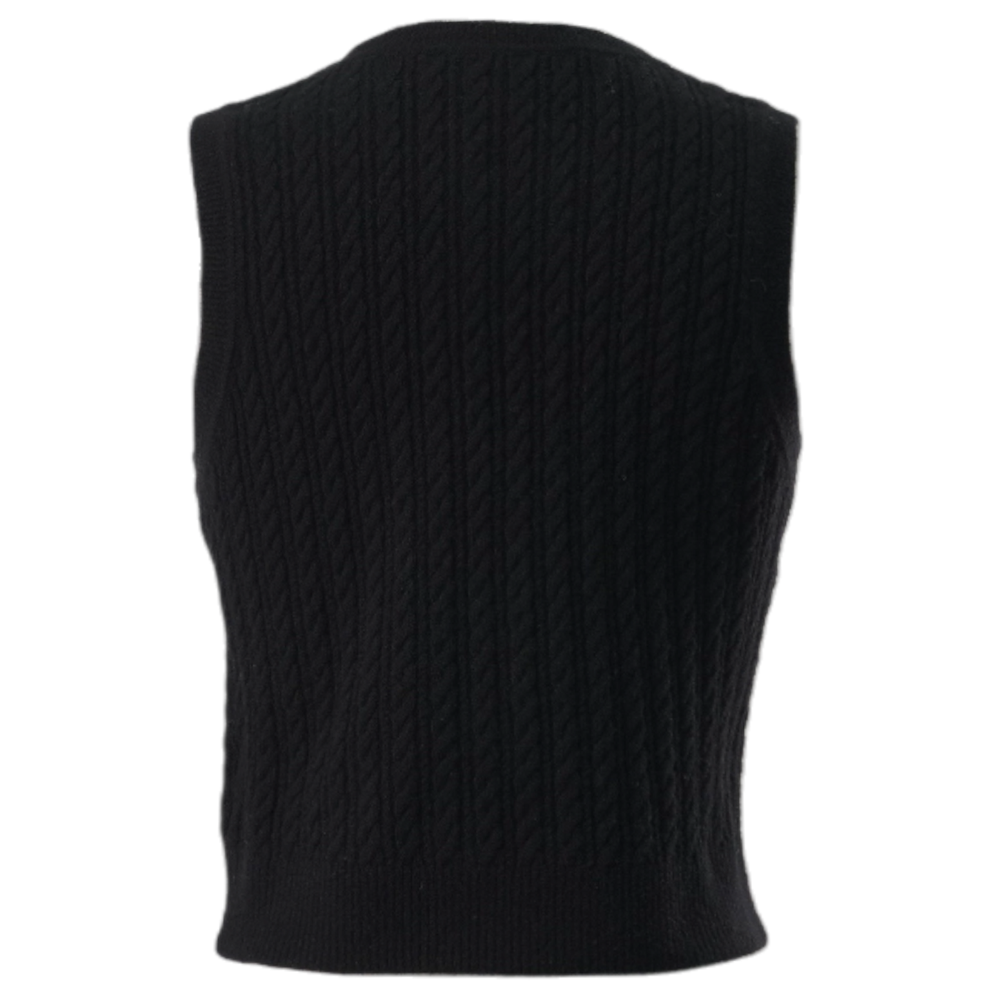 EMBELLISHED SLEEVELESS KNITWEAR TOP / BLACK