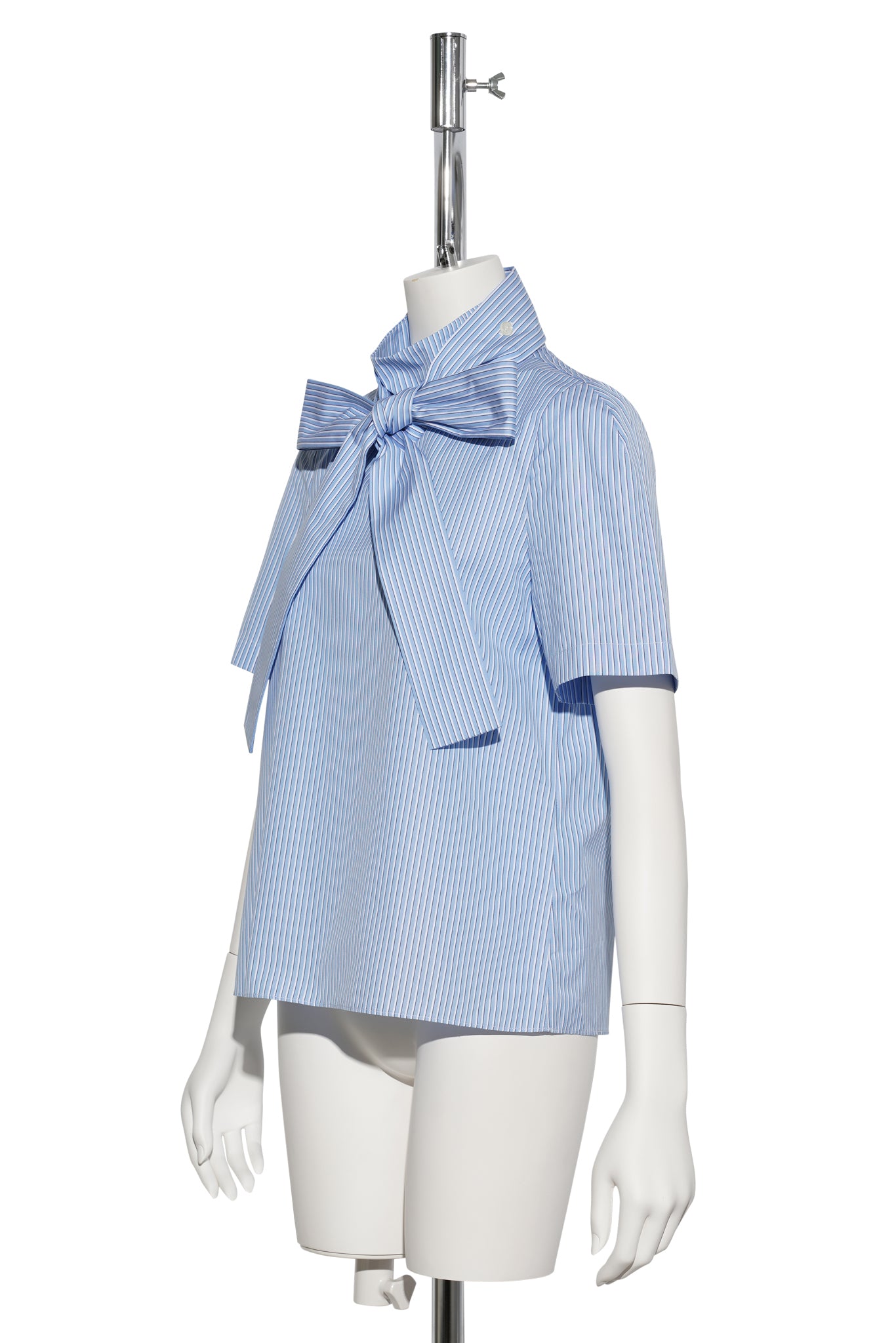 RIBBONED PULLOVER BLOUSE / BLUE