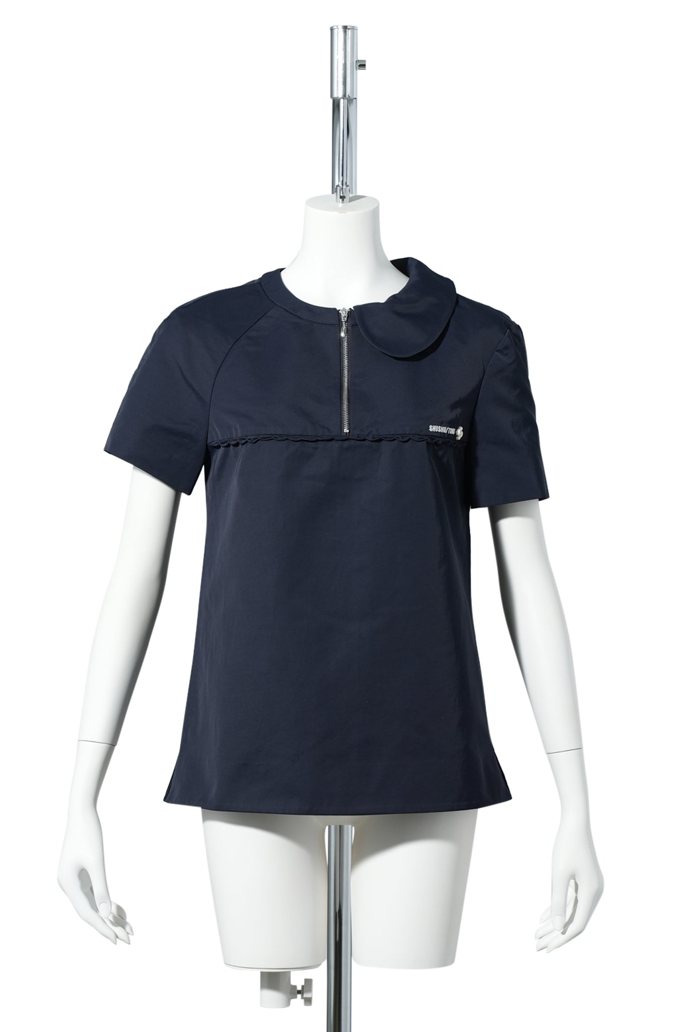 SEMI-PETER PAN COLLAR TOP / NAVY BLUE