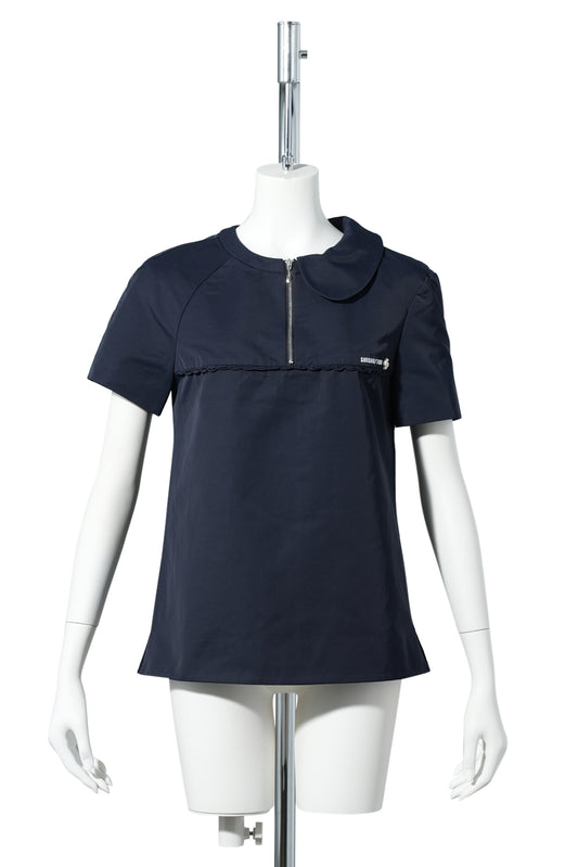 SEMI-PETER PAN COLLAR TOP / NAVY BLUE