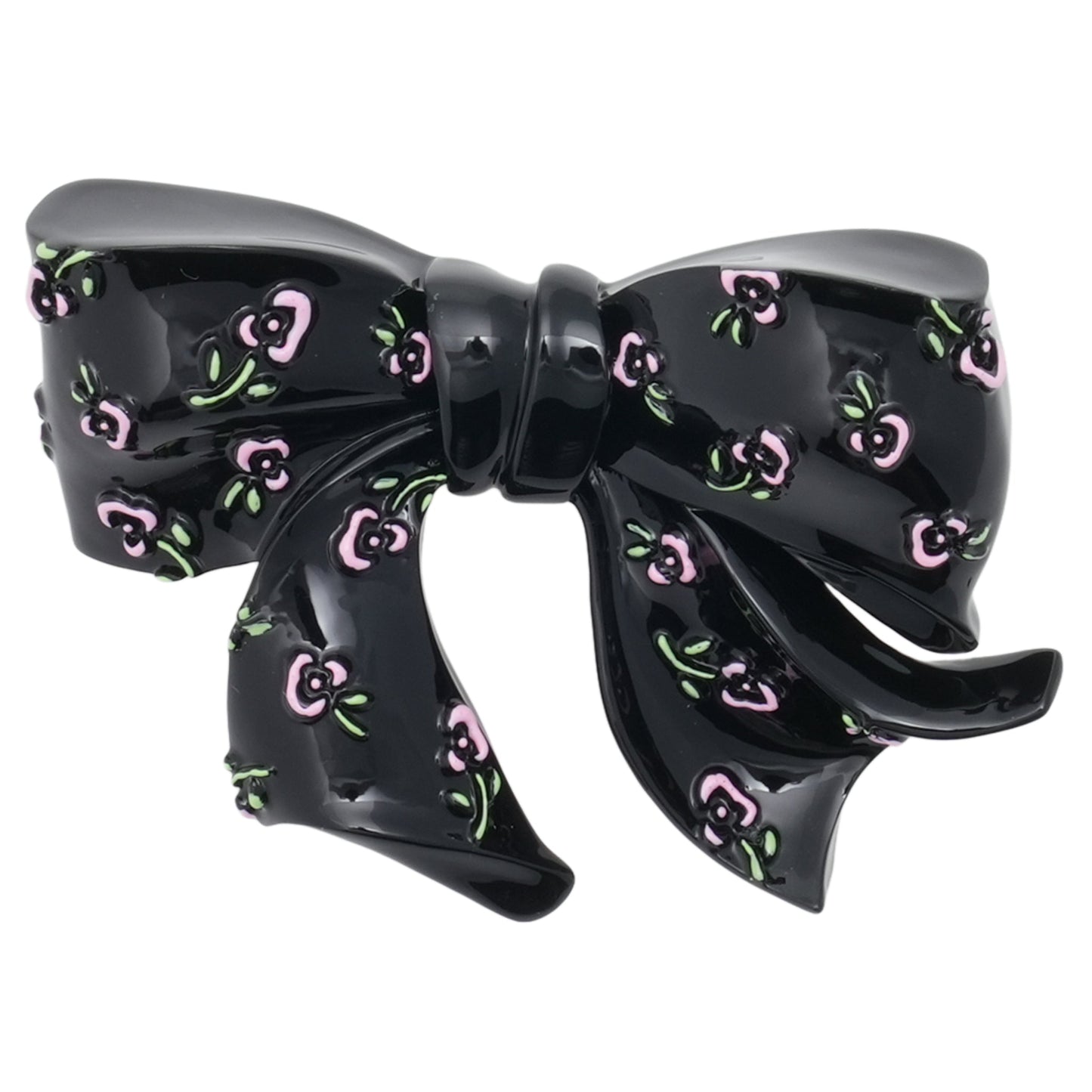 SHUSHU/TONG x YVMIN FLORAL BOWKNOT RESIN HAIR CLIP (RIGHT) / BLACK