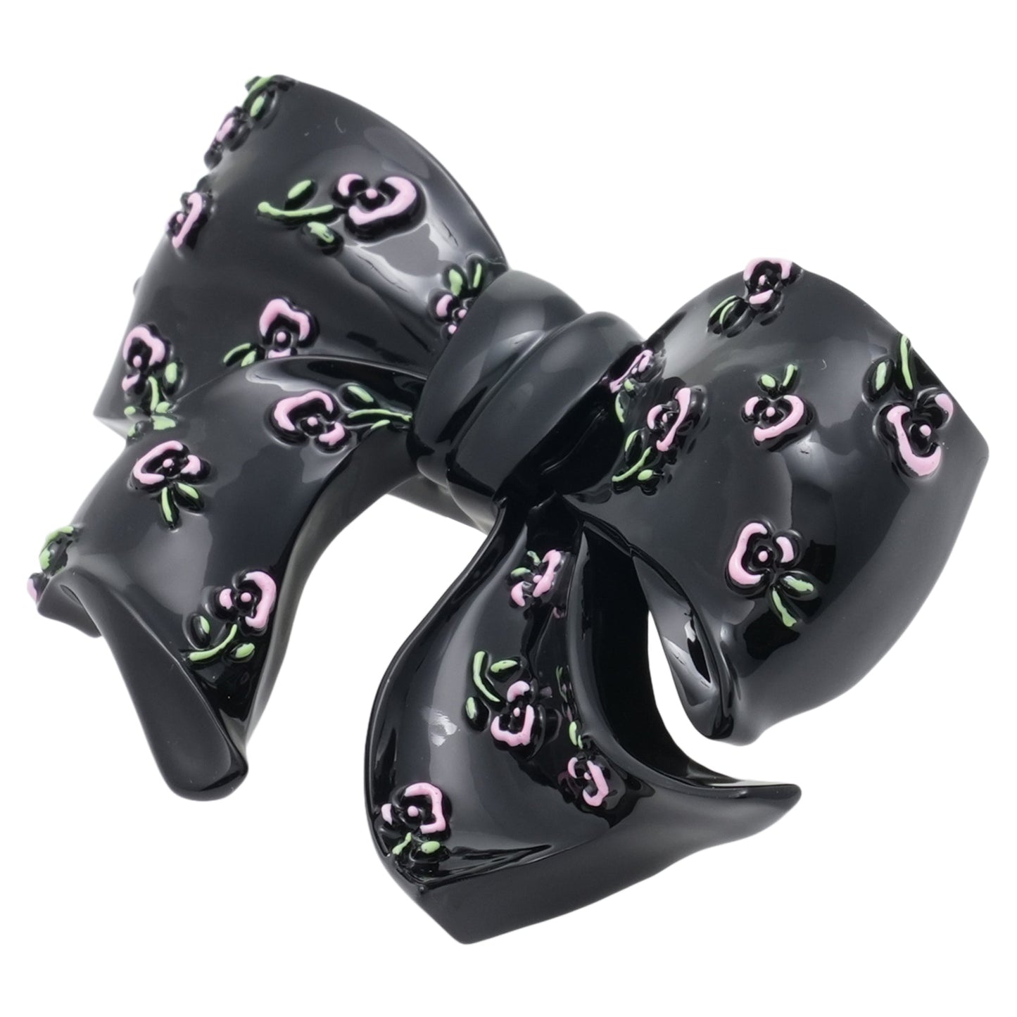 SHUSHU/TONG x YVMIN FLORAL BOWKNOT RESIN HAIR CLIP (RIGHT) / BLACK