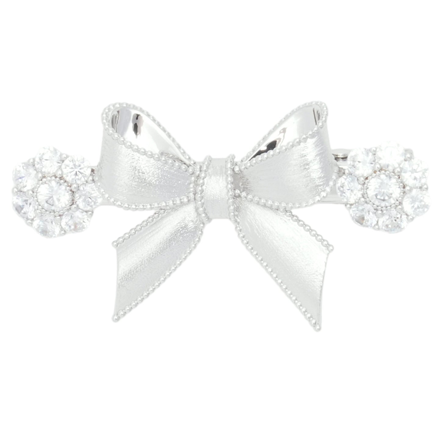 SHUSHU/TONG x YVMIN SHORT BOWKNOT GEMSTONE HAIR CLIP (RIGHT) / SILVER