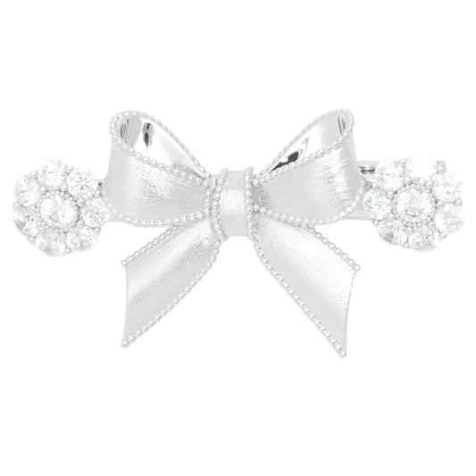 SHUSHU/TONG x YVMIN SHORT BOWKNOT GEMSTONE HAIR CLIP (RIGHT) / SILVER