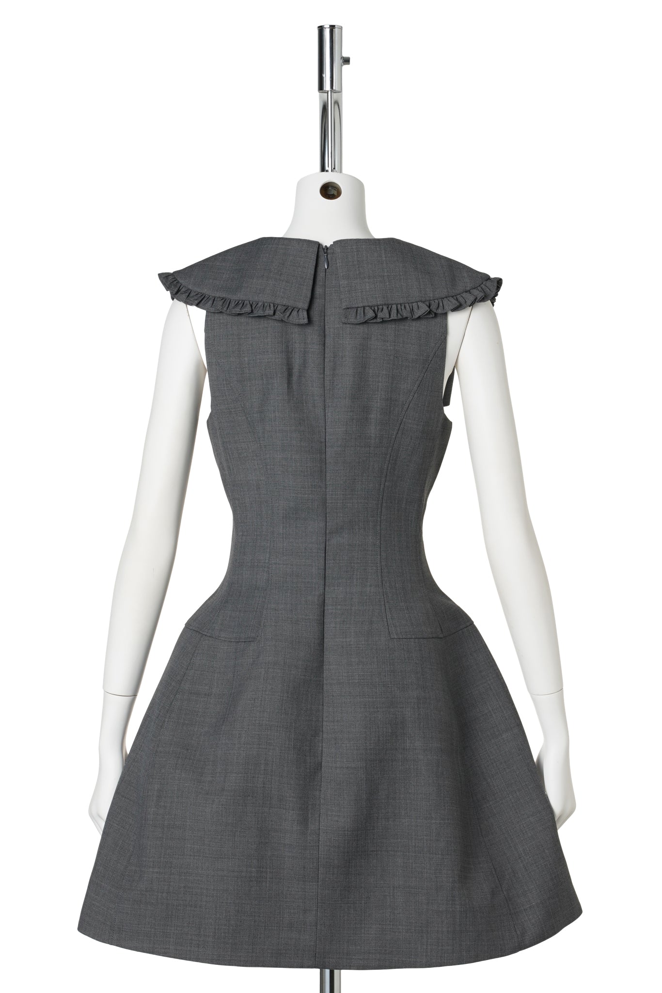BIG BOW SHORT DRESS / GREY