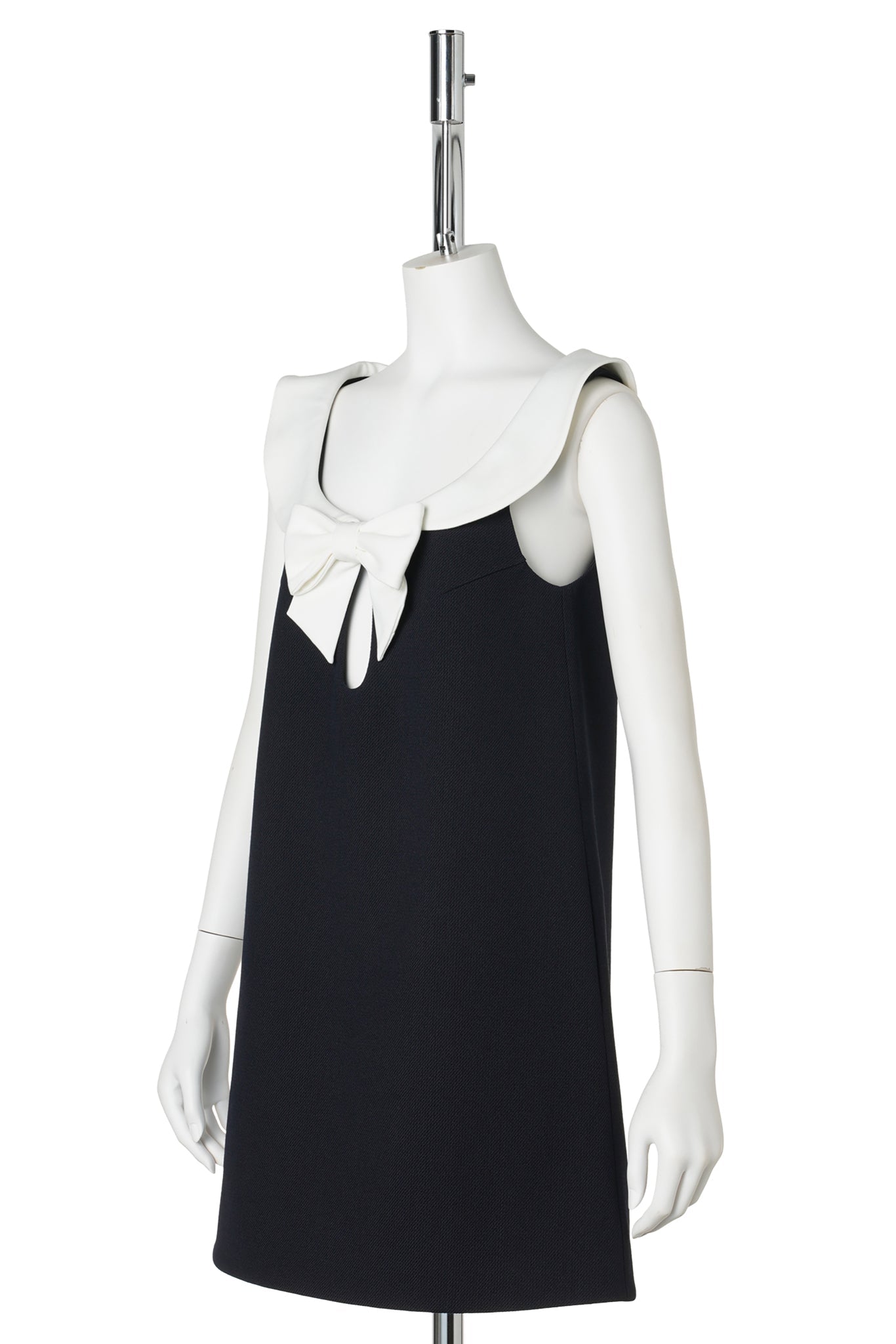 BOW CUTOUT SLEEVELESS DRESS / NAVY BLUE