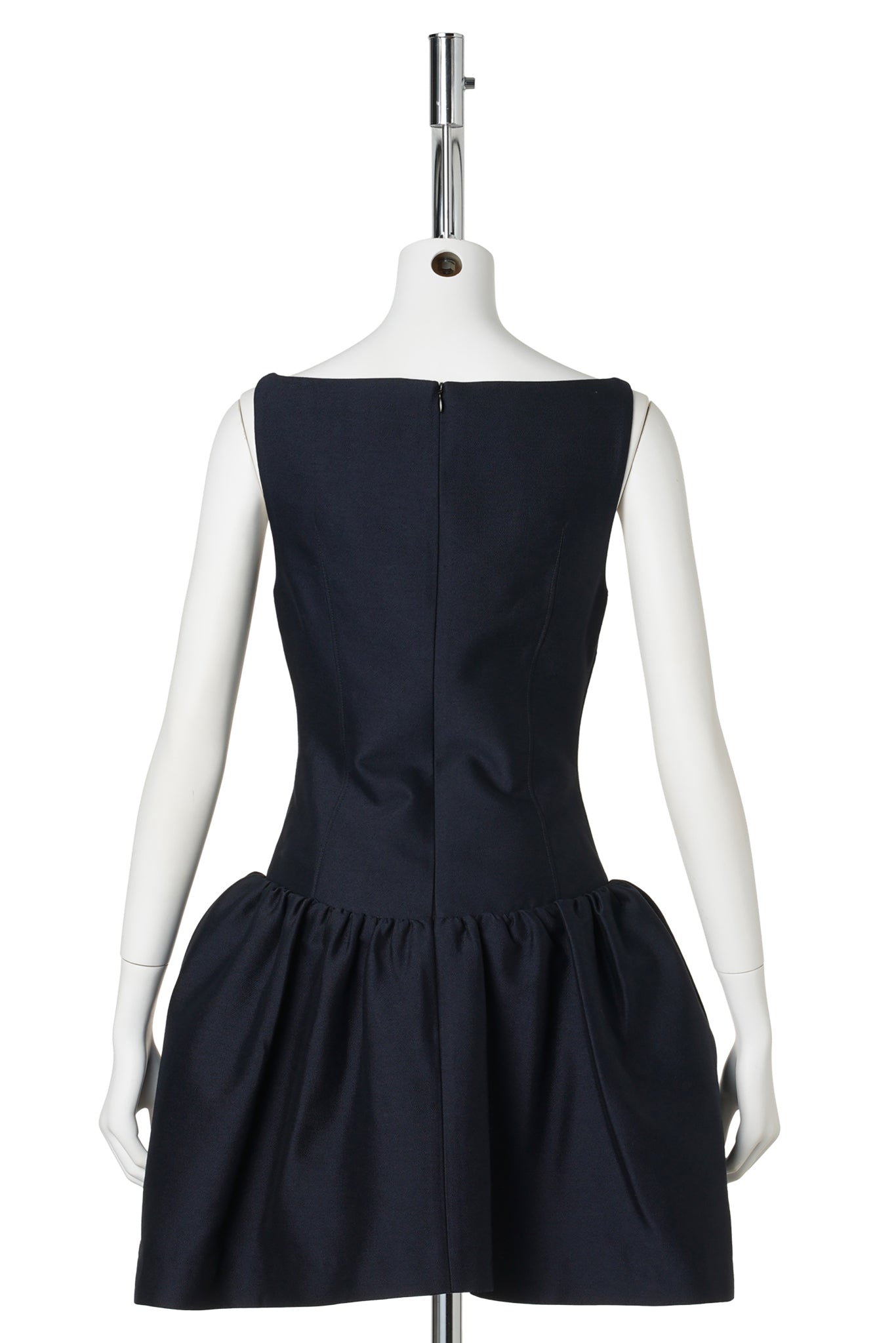 LACE TRIM SLEEVELESS DRESS / NAVY BLUE