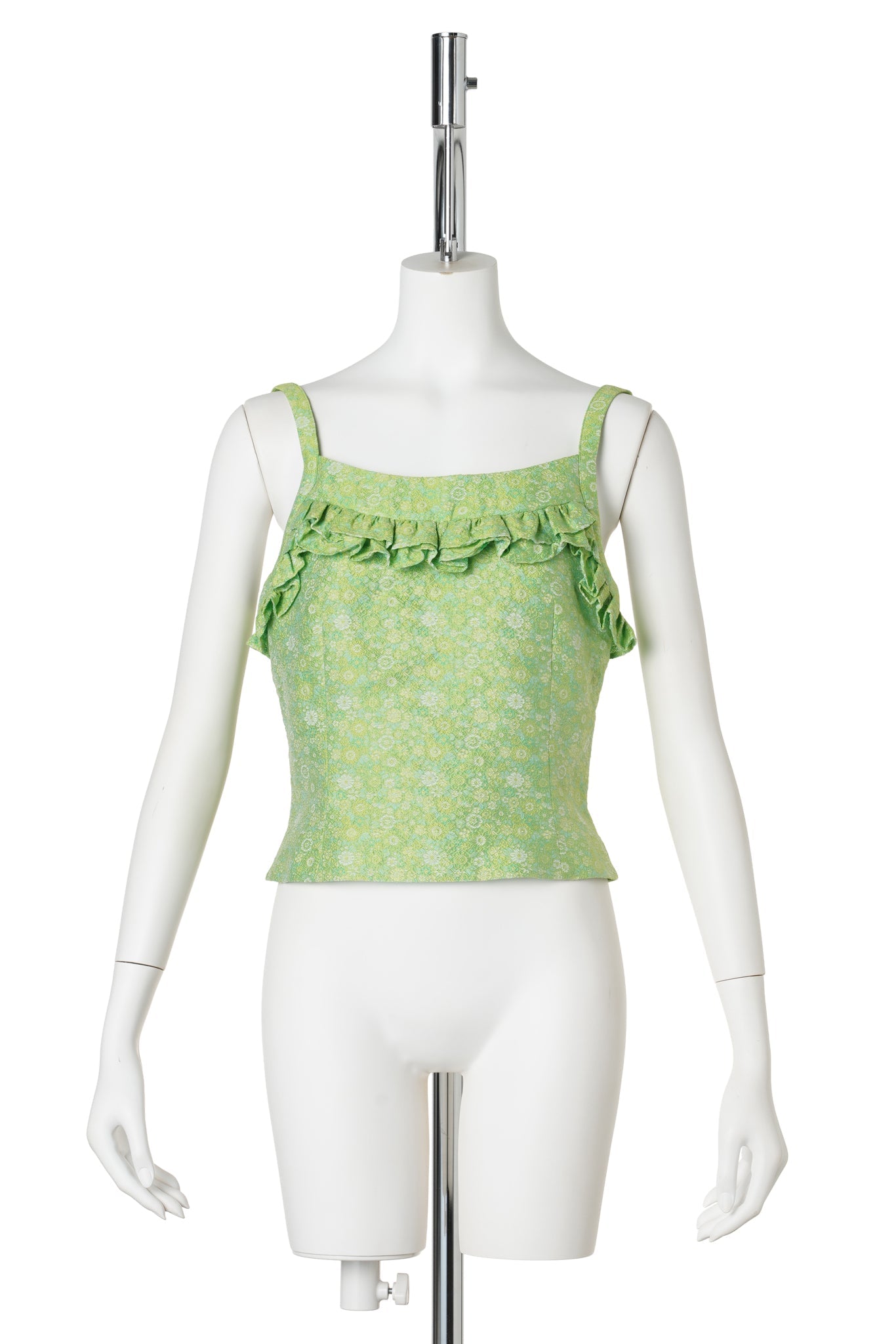 LACE TRIM CAMI TOP / GREEN