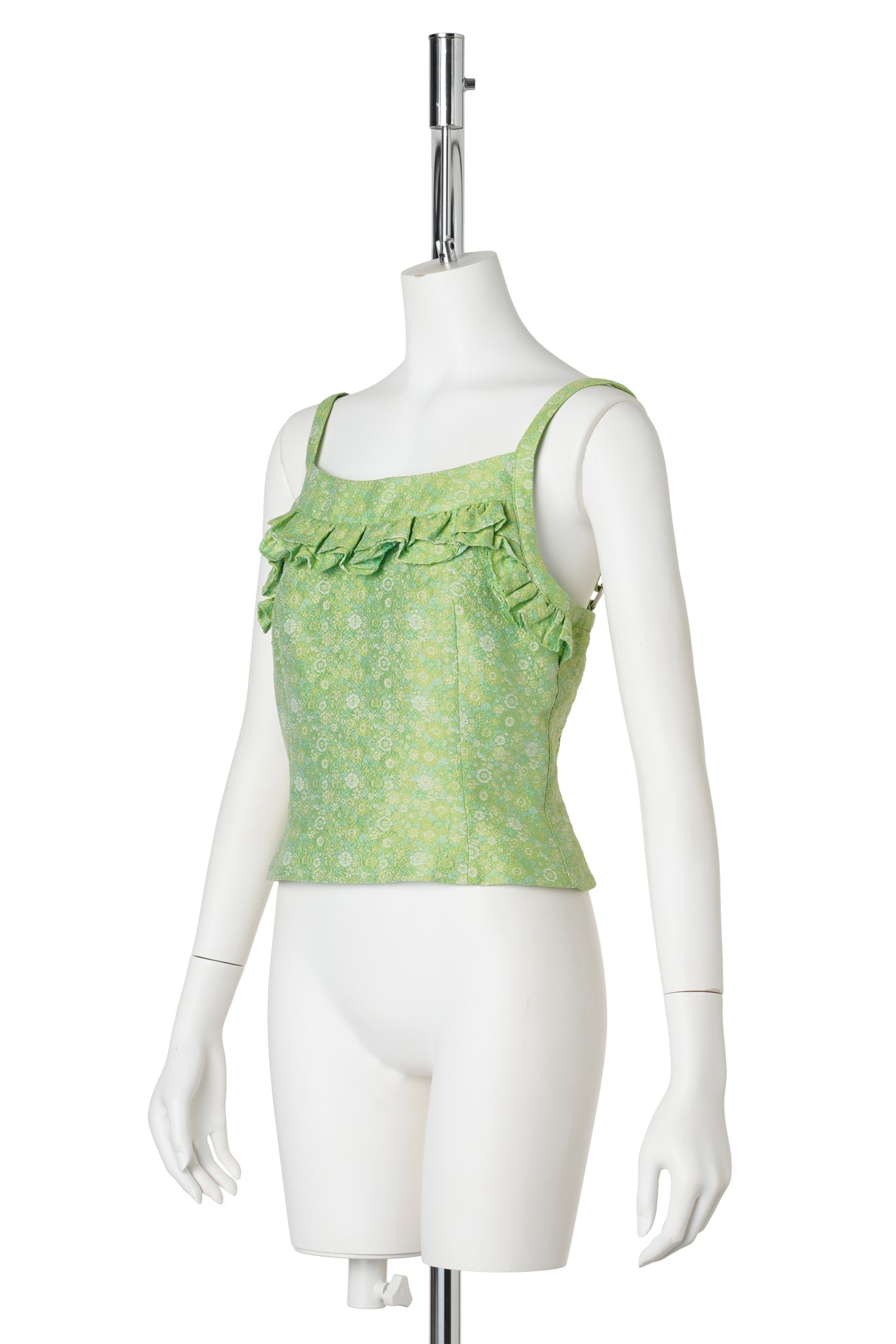 LACE TRIM CAMI TOP / GREEN