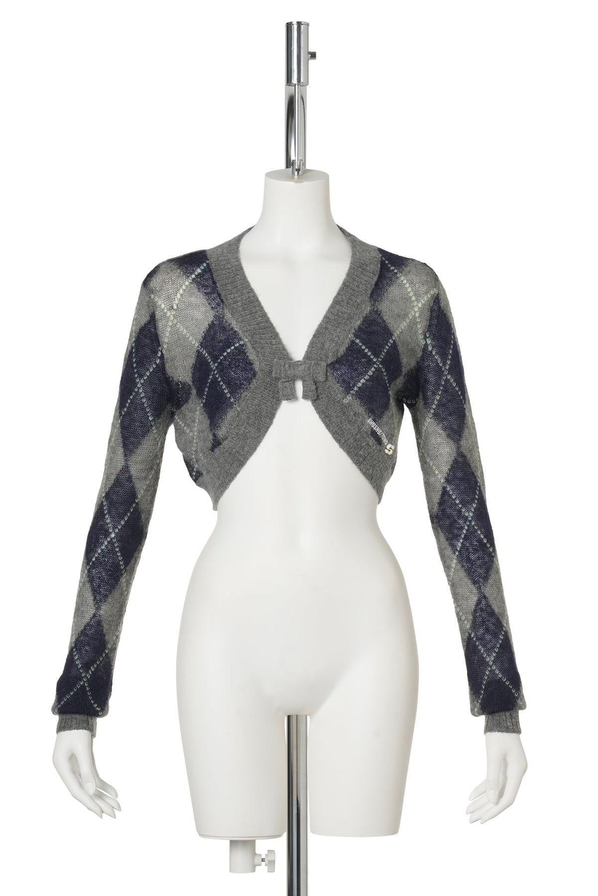 ULTRA-SHORT KNIT CARDIGAN / PLAID1