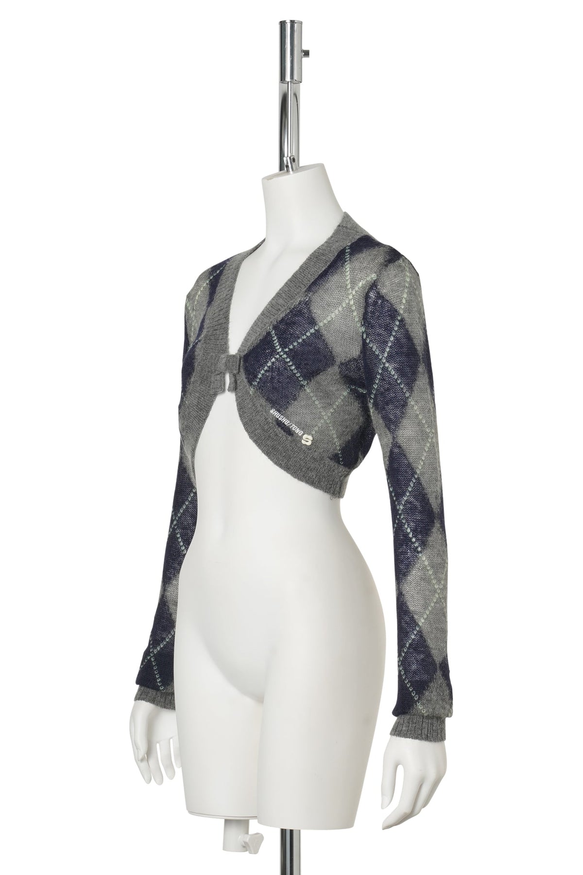 ULTRA-SHORT KNIT CARDIGAN / PLAID1
