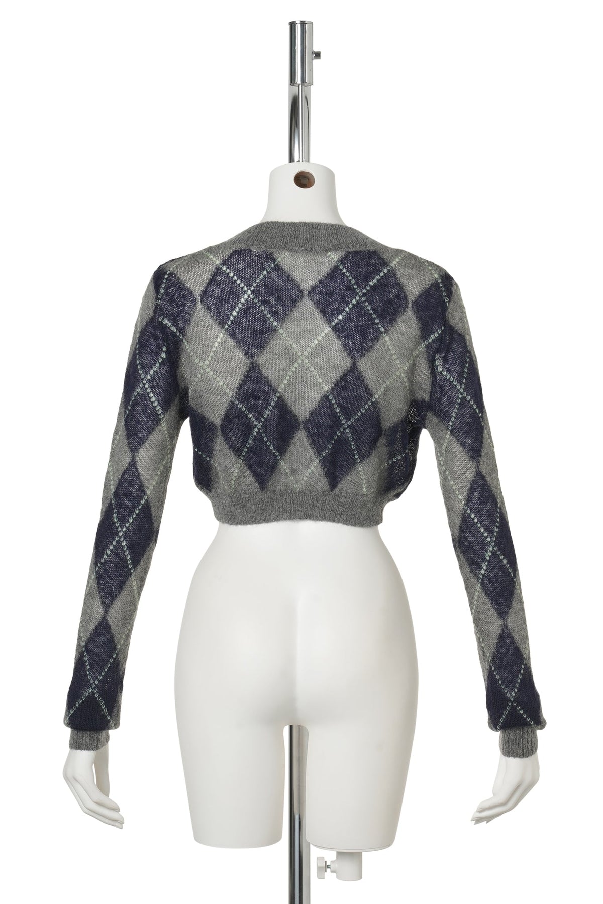 ULTRA-SHORT KNIT CARDIGAN / PLAID1