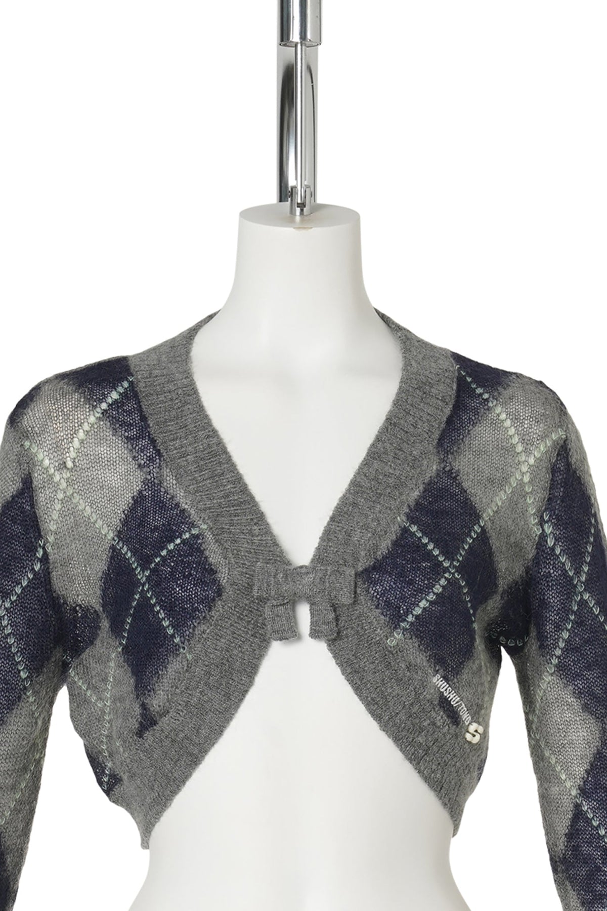 ULTRA-SHORT KNIT CARDIGAN / PLAID1