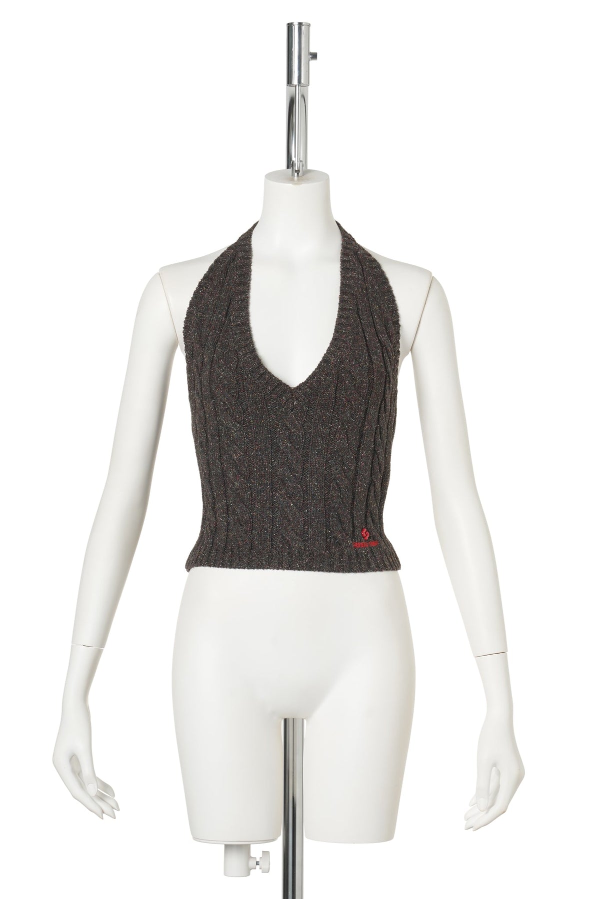 HALTER NECK KNIT TOP / BROWN